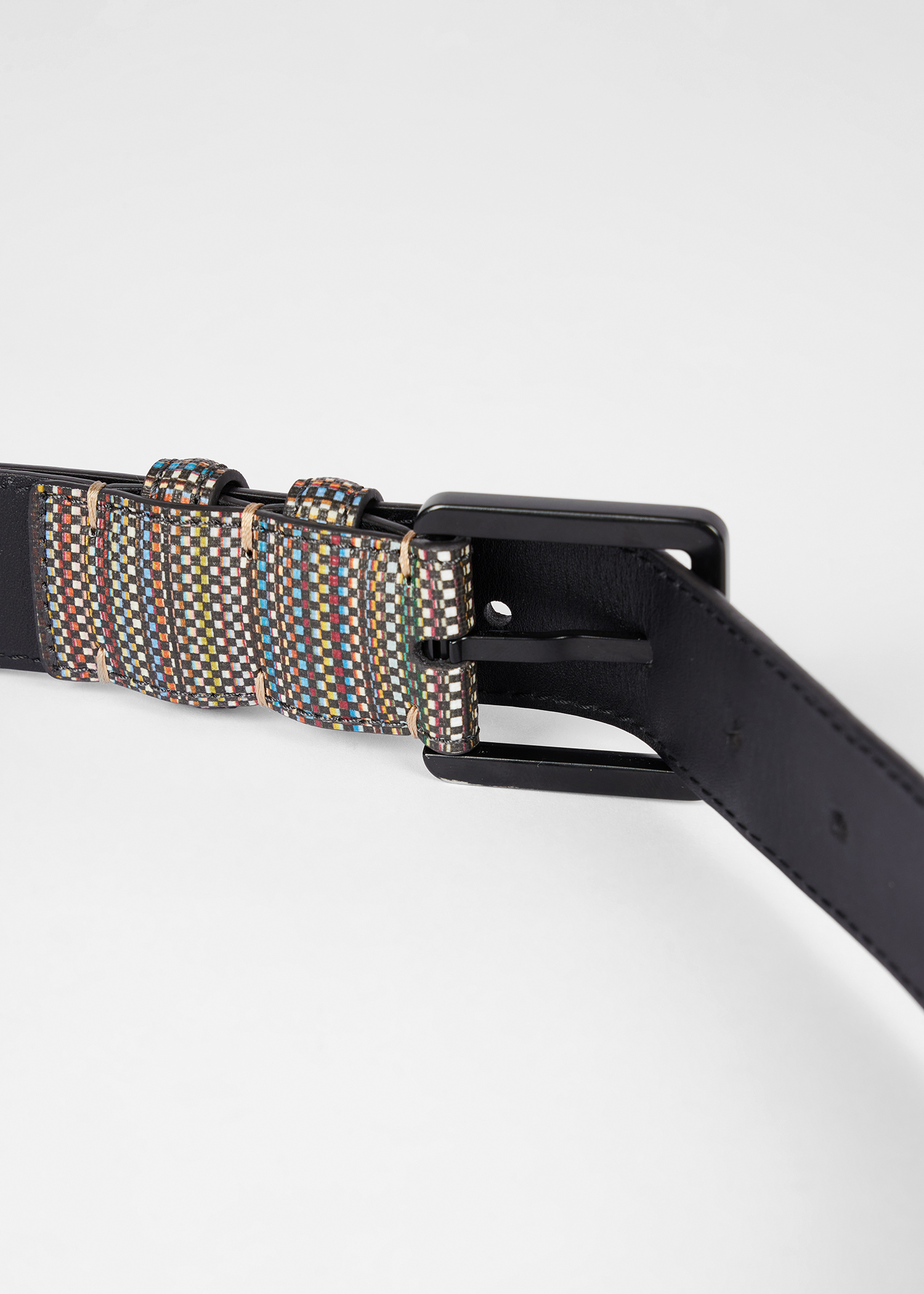 'Signature Stripe' Coated Canvas Belt