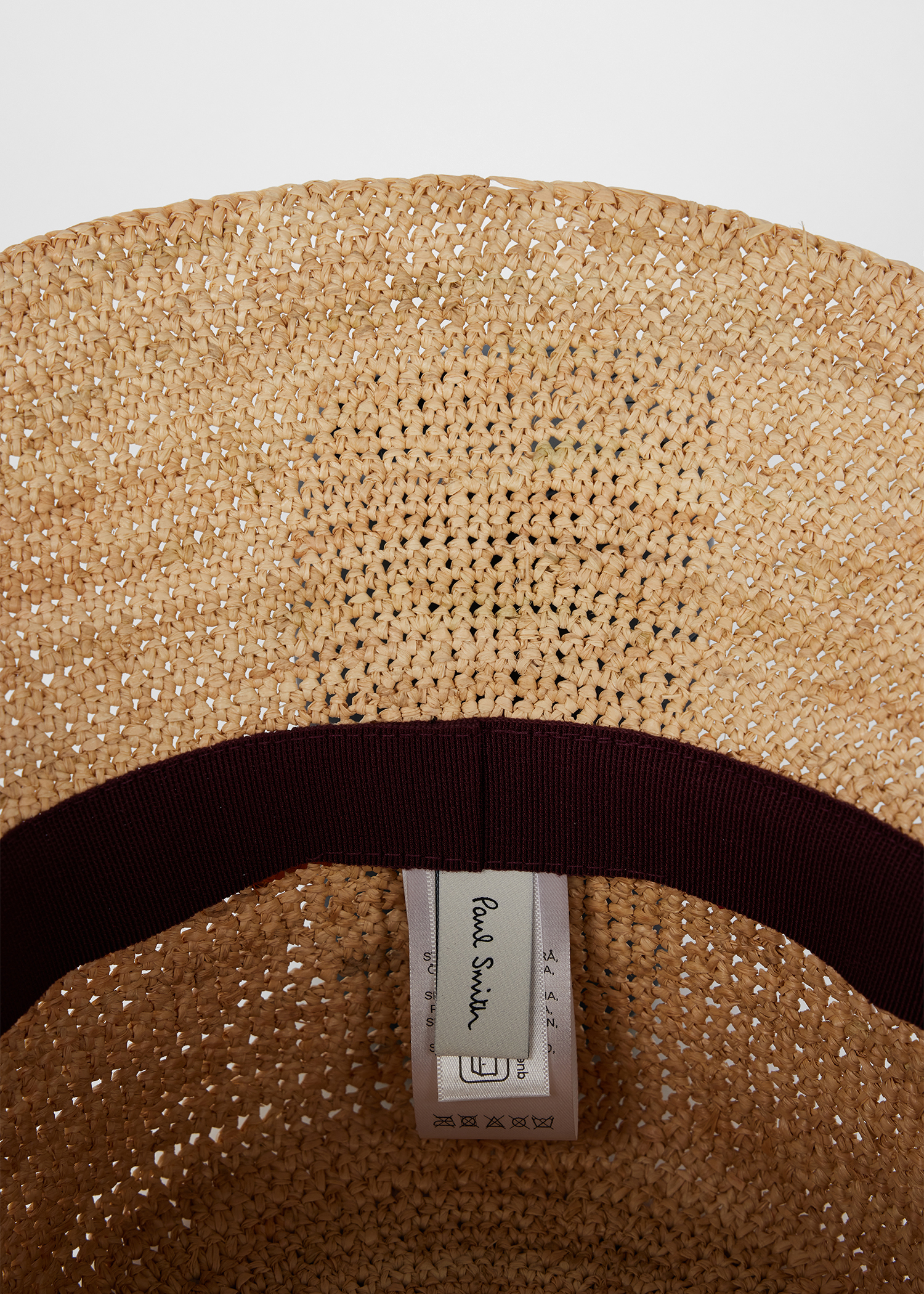 Women's Beige 'Signature Stripe' Trim Straw Hat Paul Smith