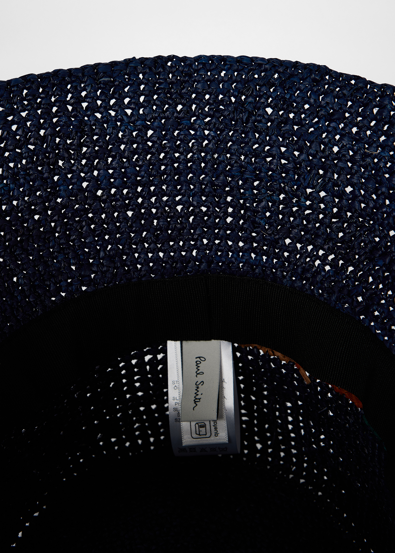 Women's Blue 'Signature Stripe' Trim Straw Hat