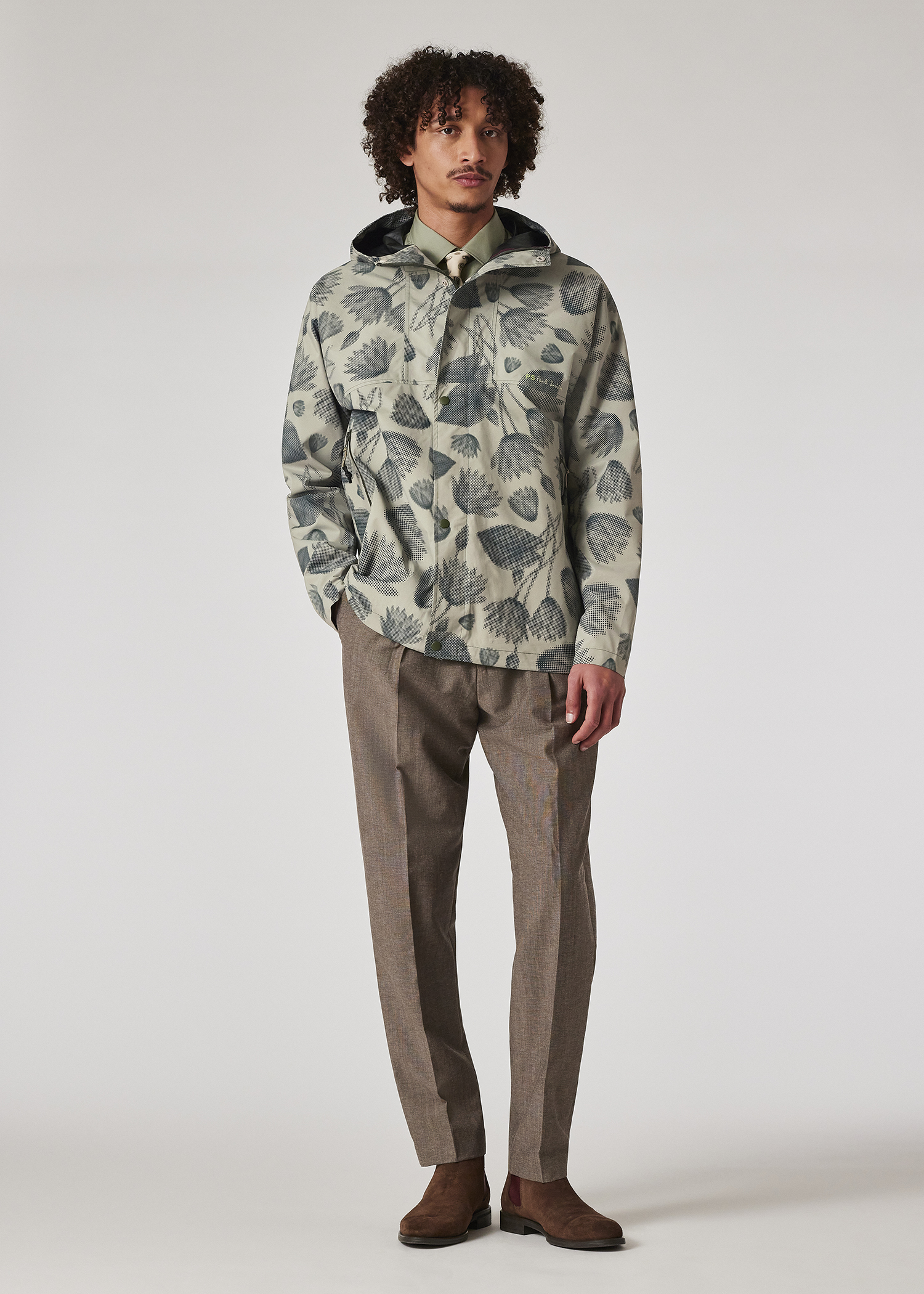 スウェット・トレーナー [PS PAUL SMITH] Half Tone Floral Print Sweatshirt Men's Beige 'Half Tone Floral' Sweatshirt