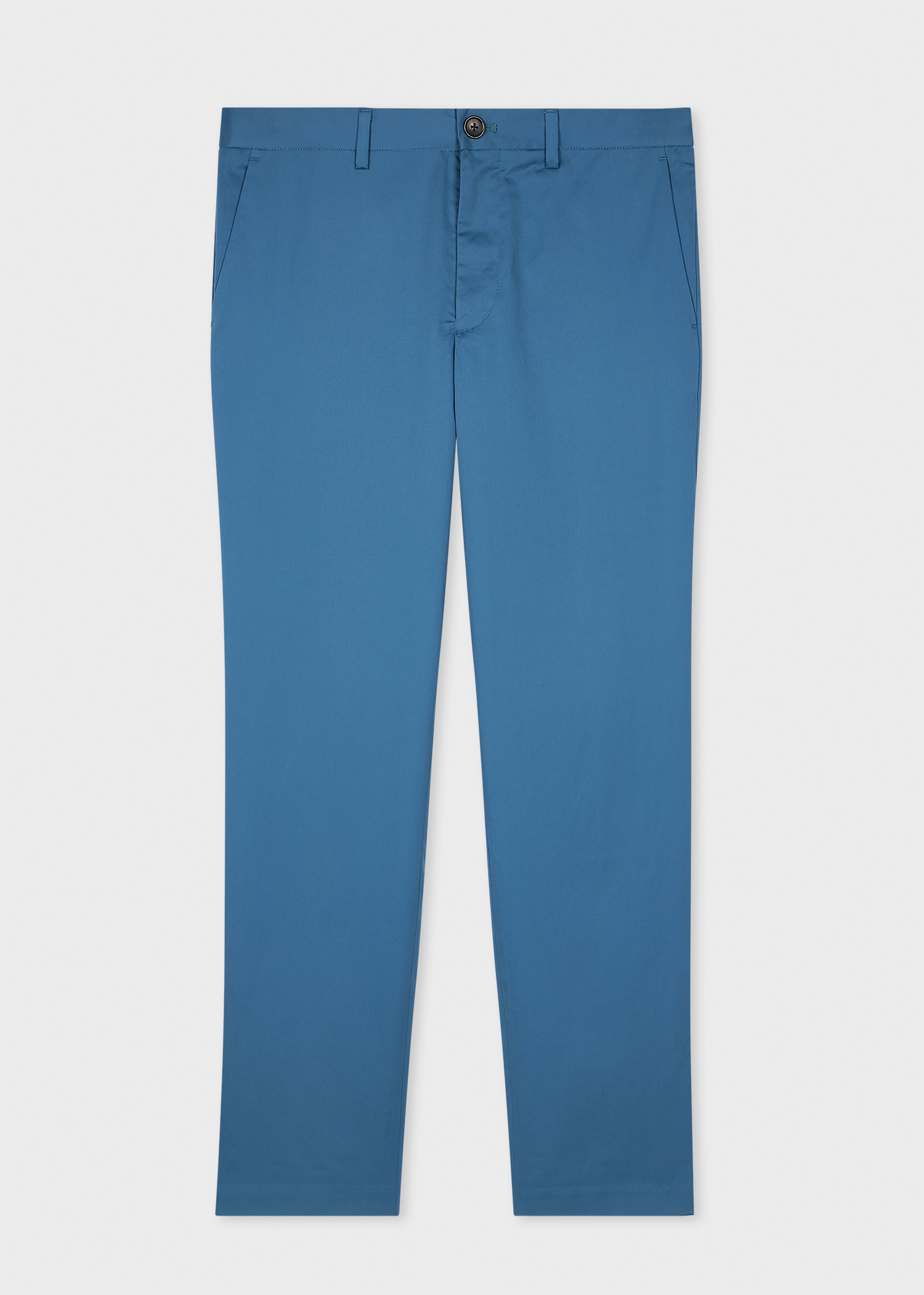 Men's Mid-Fit Blue Stretch-Cotton Chinos