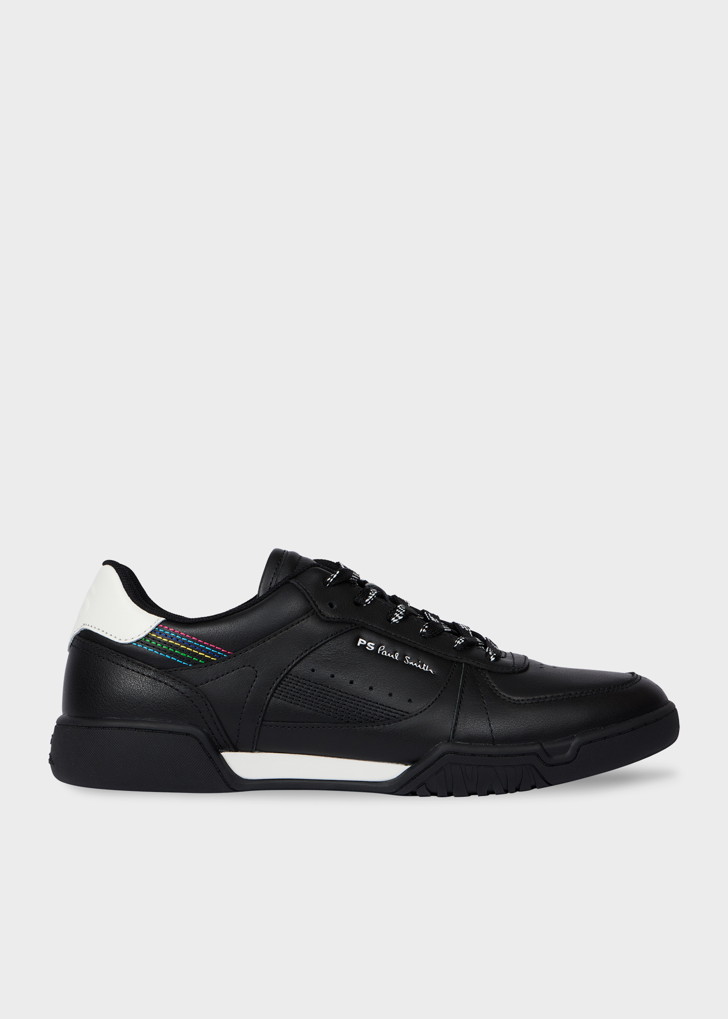 小物 Paul smith Mat Black/silver &BLACK BODY Black Leather 'Colson' Trainers