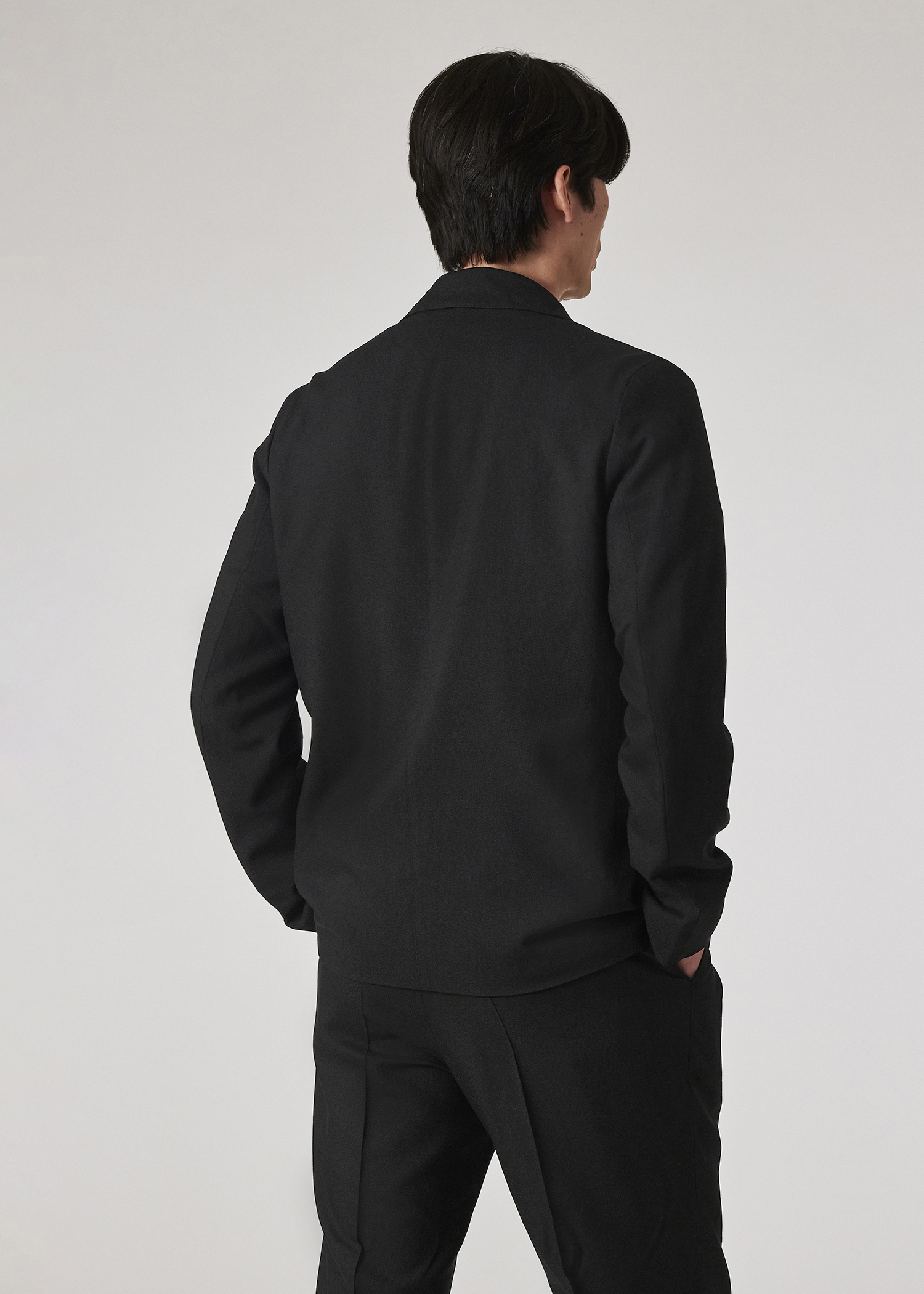 Men's Mid-Fit Navy Stretch Organic Cotton Unlined Blazer