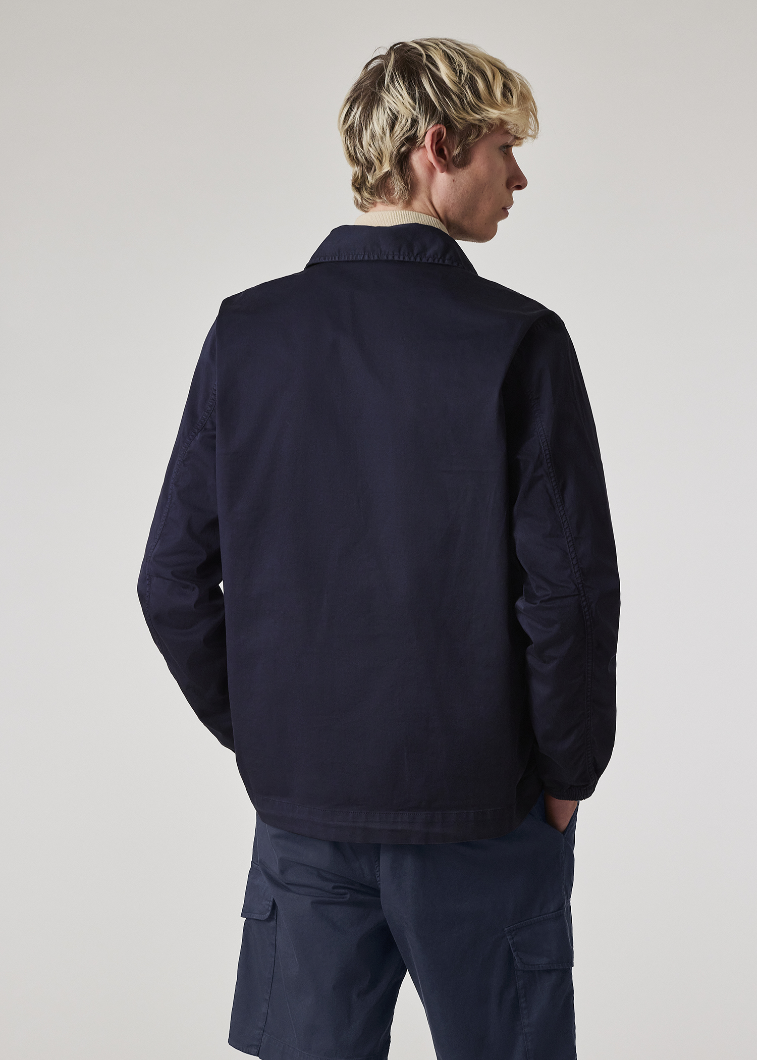 スウェット・トレーナー *STONE * Light Organic Cotton Man to Man Navy 5100062S Blue & White Raw Hand Light Organic Cotton Sweater by Stone