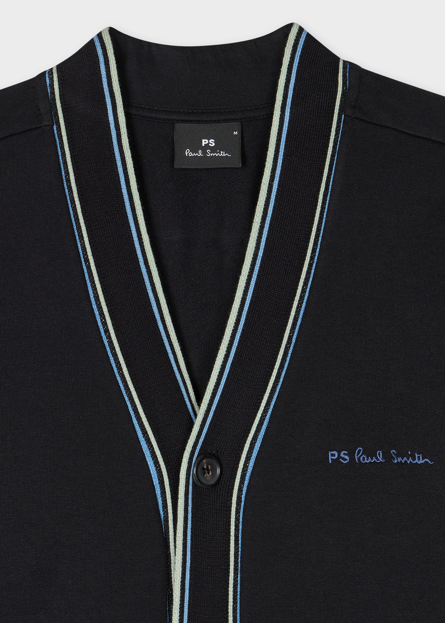 Men's Black Cotton Jersey Cardigan