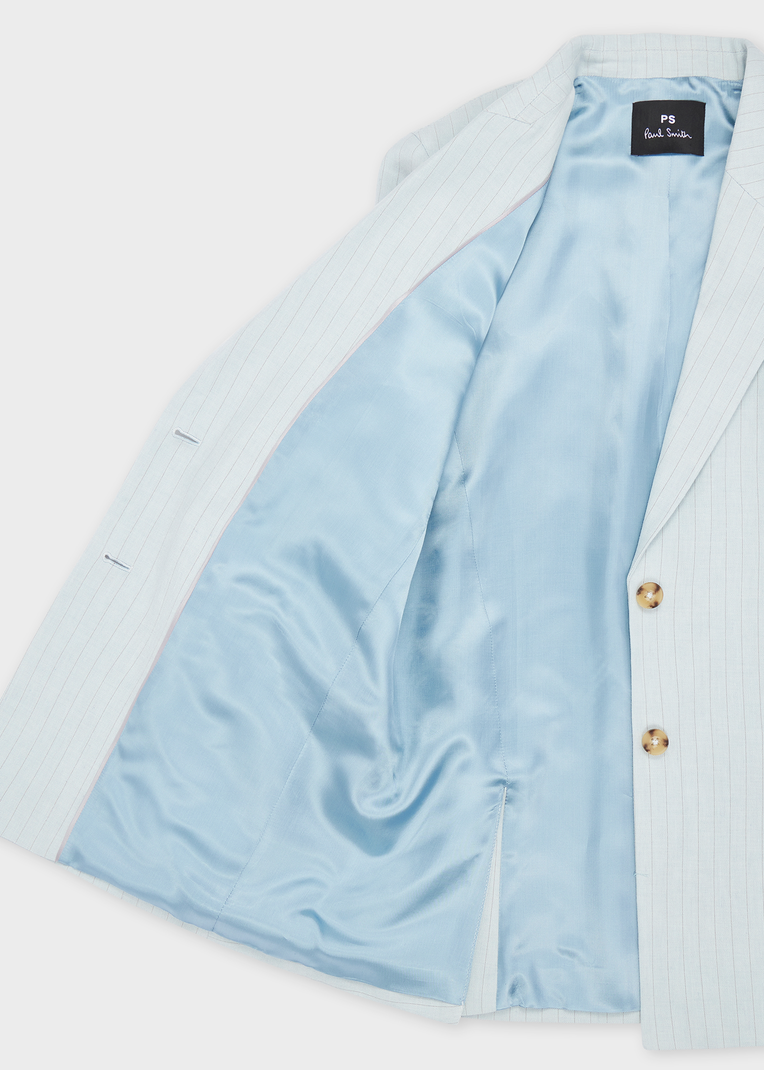 Women's Light Blue Pinstripe Two-Button Blazer