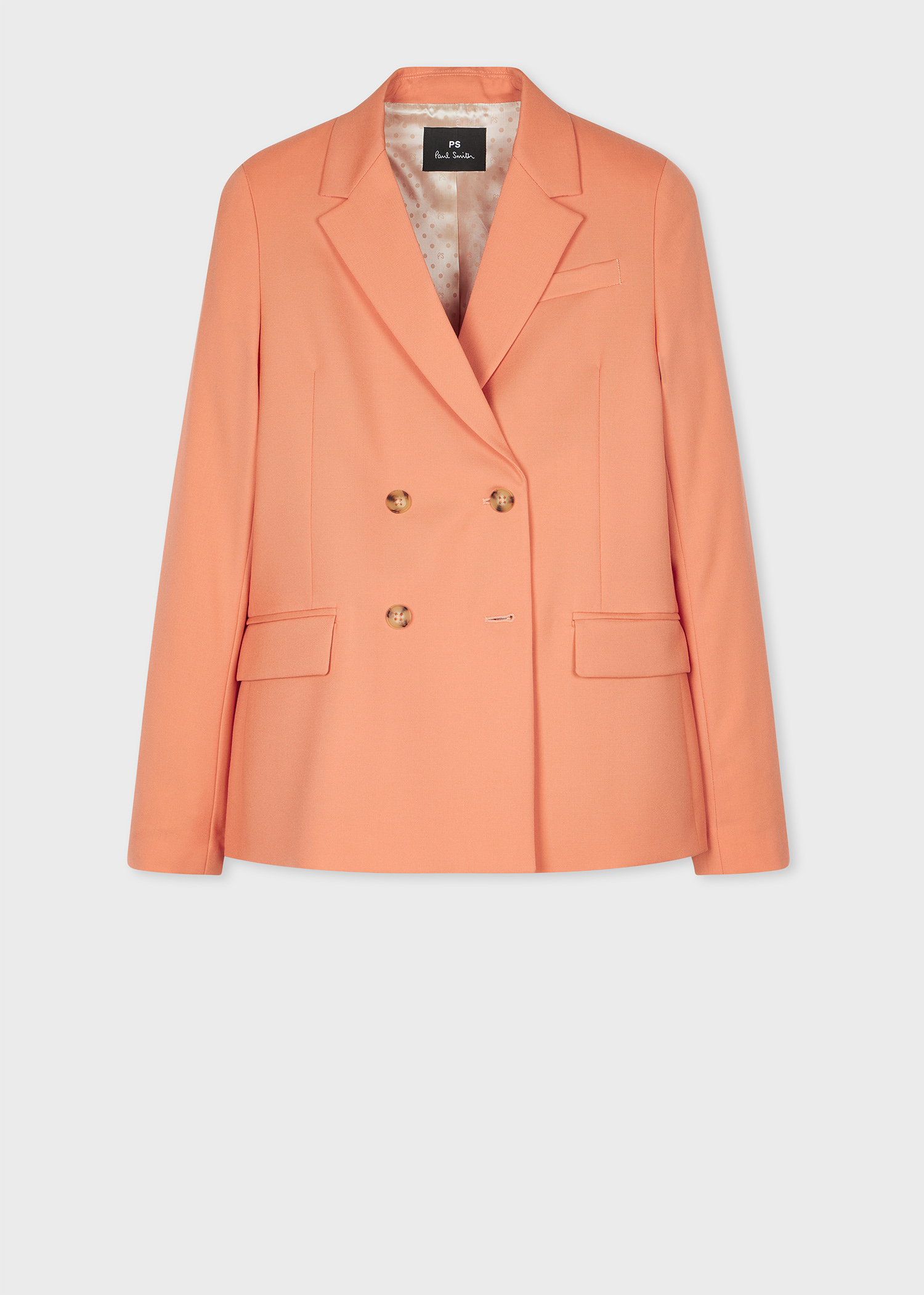 Women's Coral Wool Double-Breasted Blazer