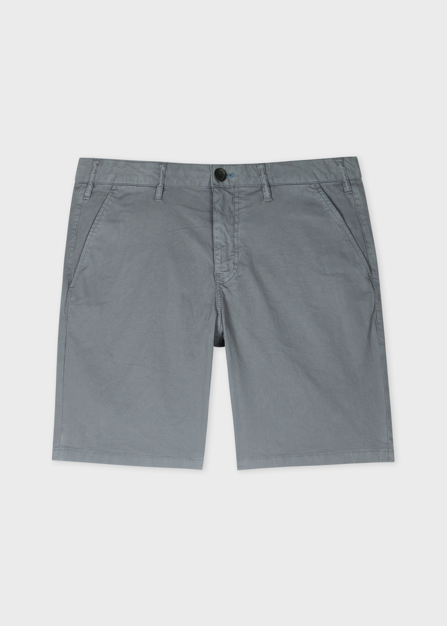 Men's Stone Grey Cotton-Twill 'Broad Stripe Zebra' Shorts