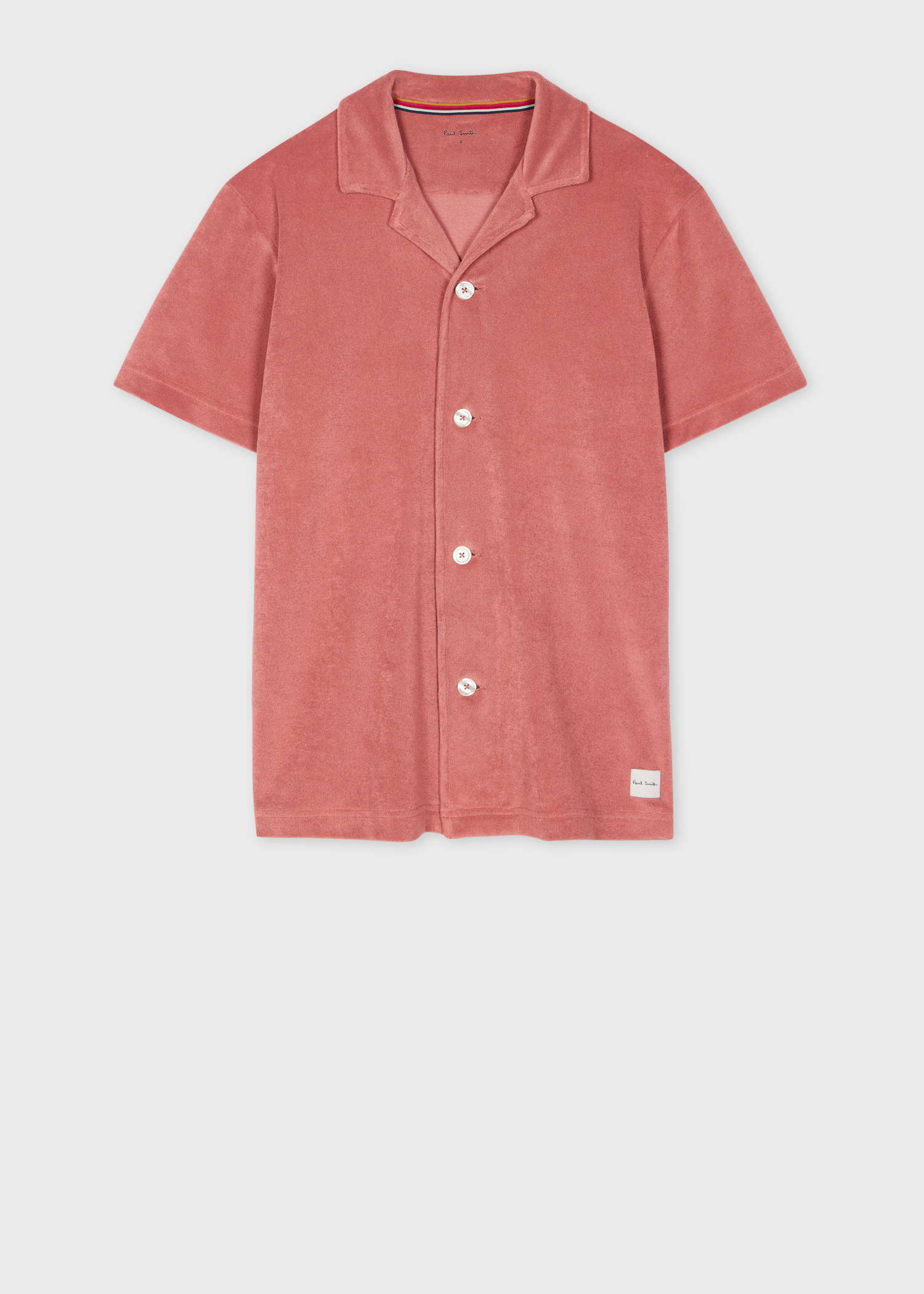 Women's Pink Towelling Short Sleeve Shirt & Shorts Set