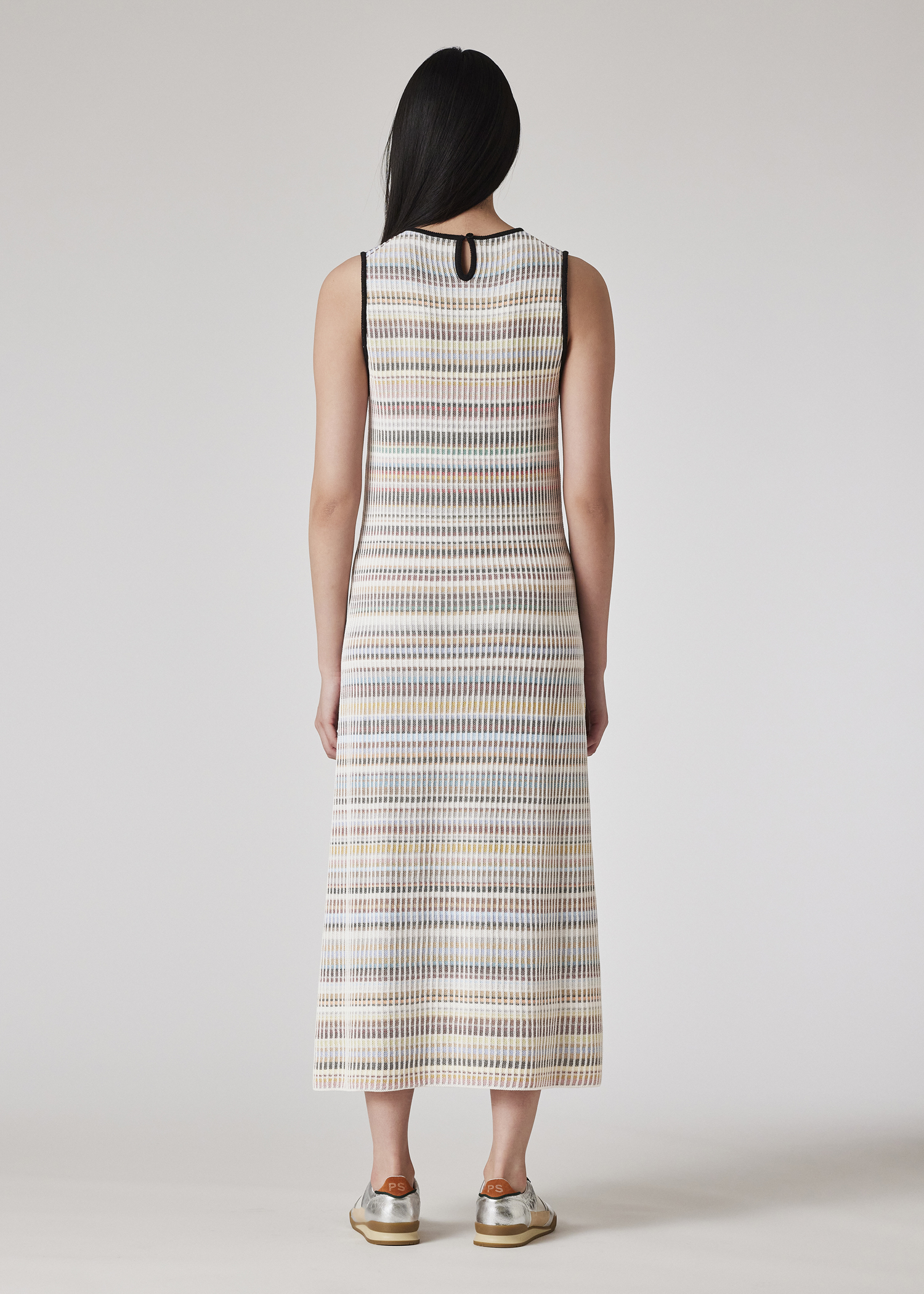 Women's 'Signature Stripe' Textured Sleeveless Long Dress
