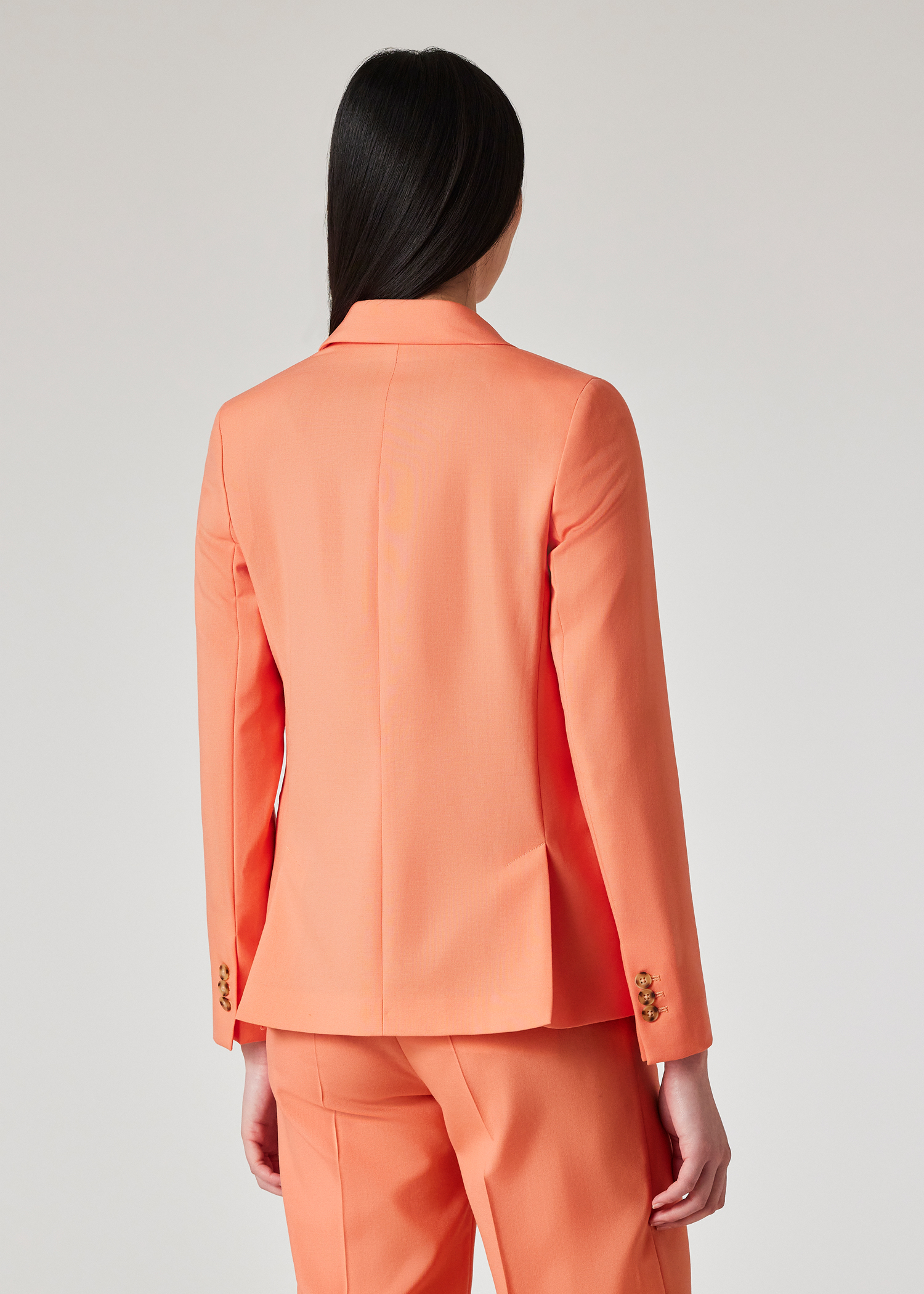 Women's Coral Wool Double-Breasted Blazer