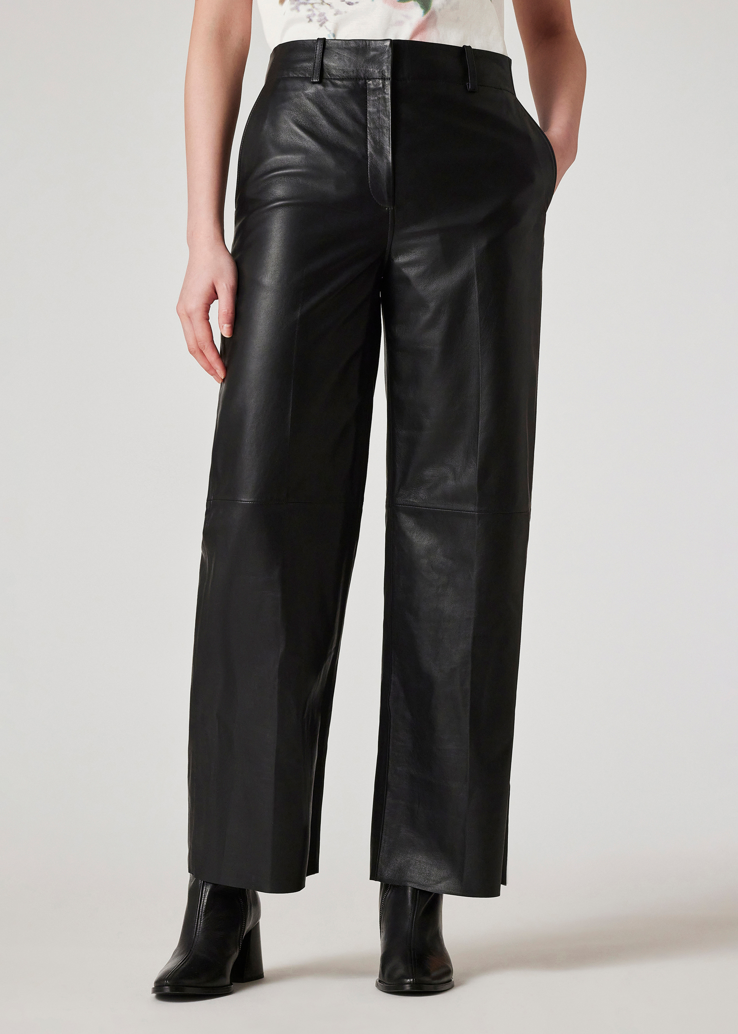 Women's Black Leather Trousers