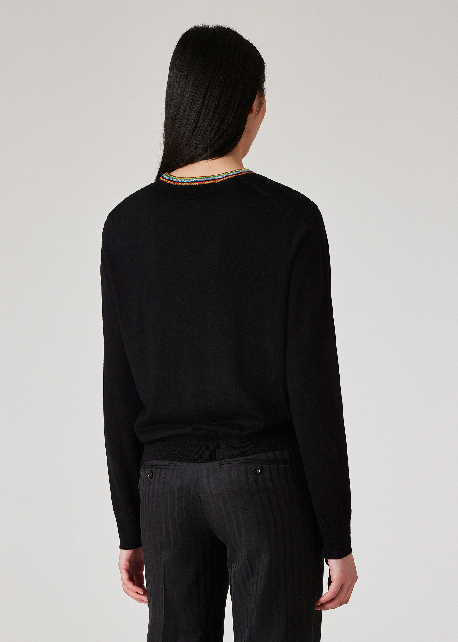 ジャケット PAUL SMITH Woman Jacket Black W1R268CLP11094 79 Women's Black Milano 'Signature Stripe' Jacket