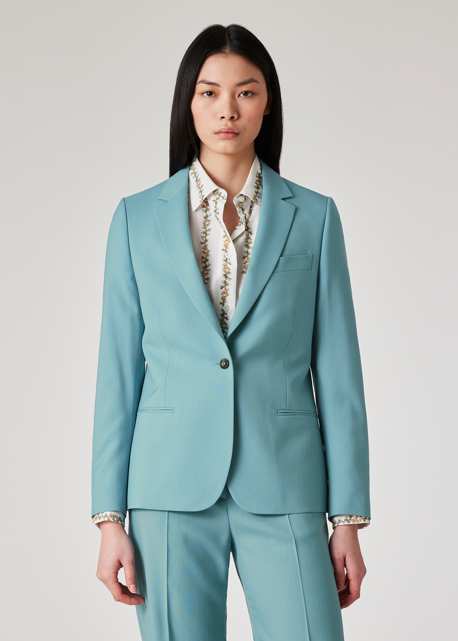 Teal Paul Smith Suits Women's Sea Green Wool Suit