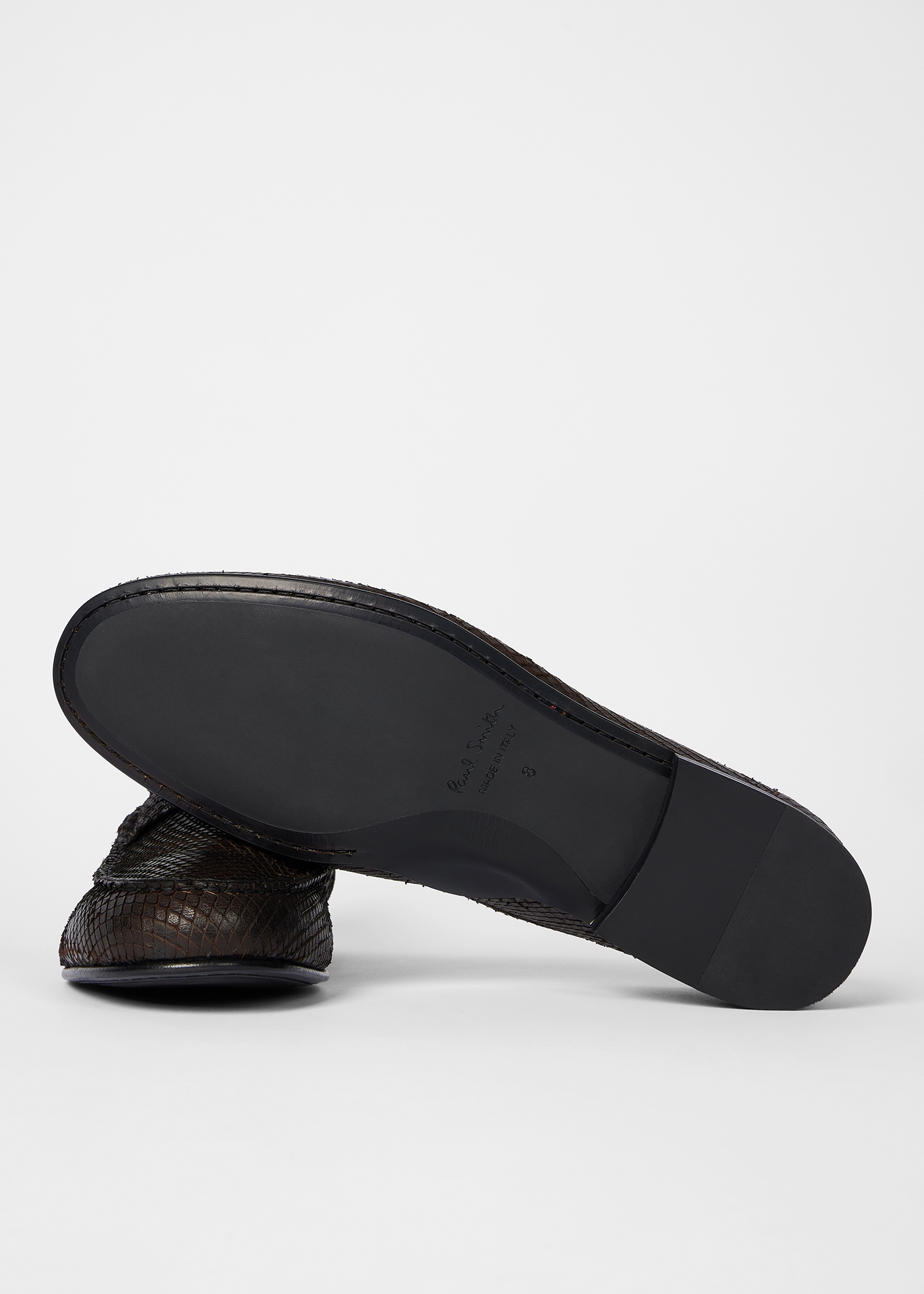 Men's Dark Brown Textured-Leather 'Sellers' Loafers