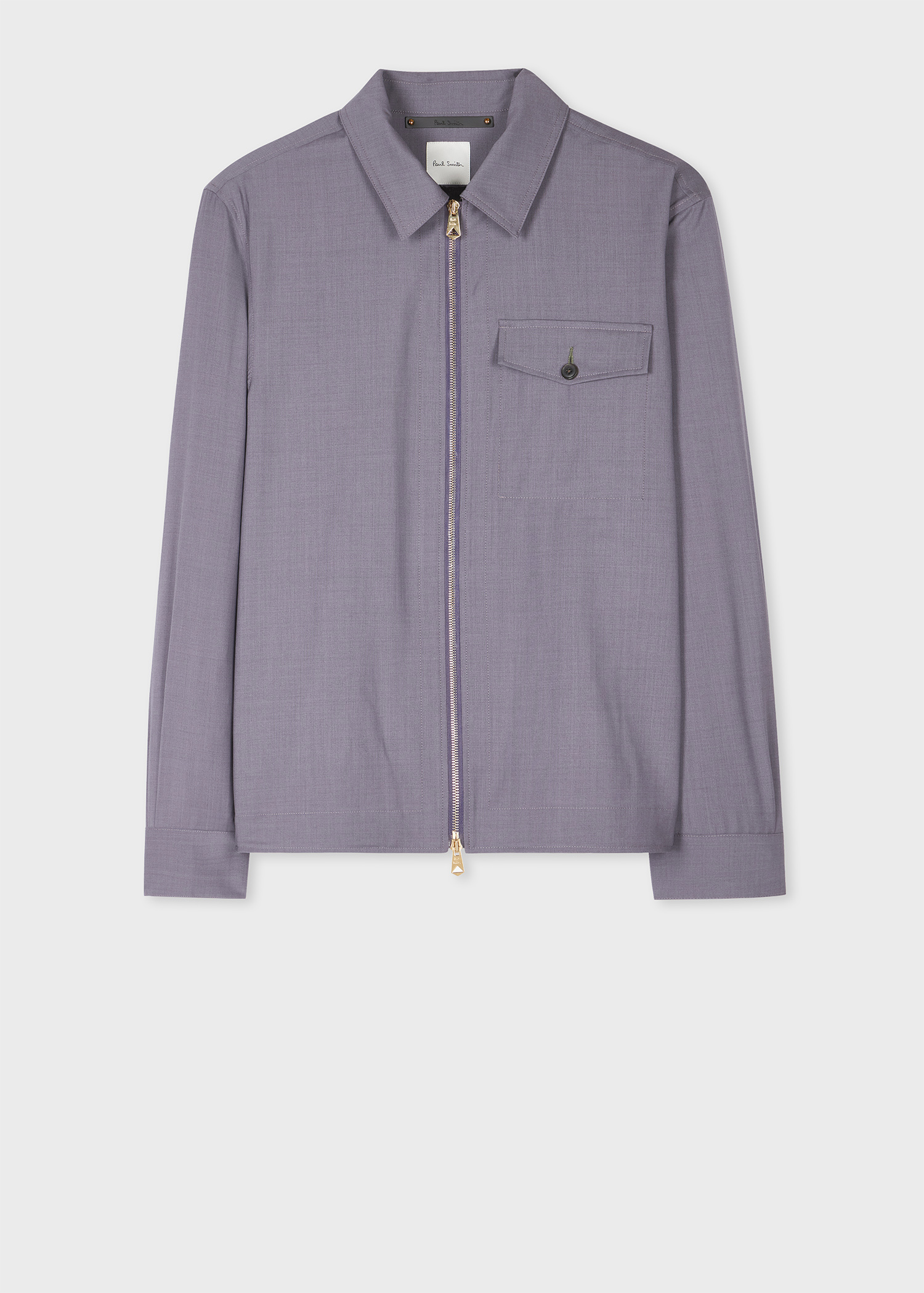 ヒデ　ポールスミス・マーモット Men's Lavender Overdyed Melange Wool Zip Jacket