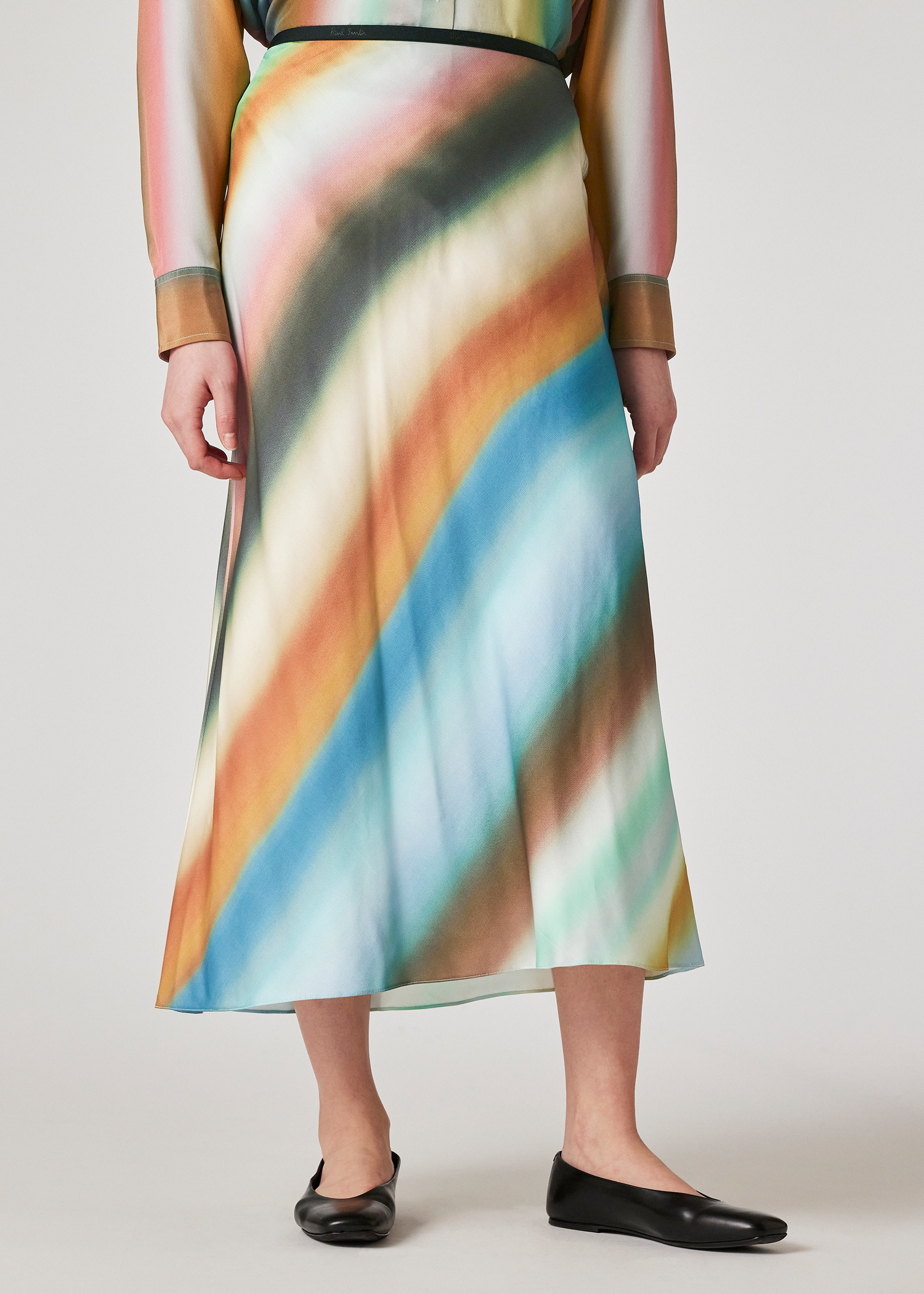 スカート PAUL SMITH Woman Skirt Multicolor W1R271SP11112 92 Women's Faded 'Smith Stripe' Bias Cut Midi Skirt