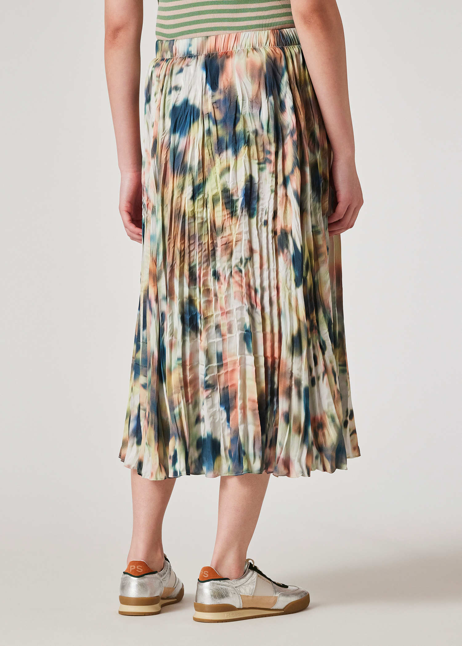 スカート PAUL SMITH Woman Skirt Multicolor W1R283SP11102 24 Women's 'Lens Blur Botanical' Plissé Pleated Skirt
