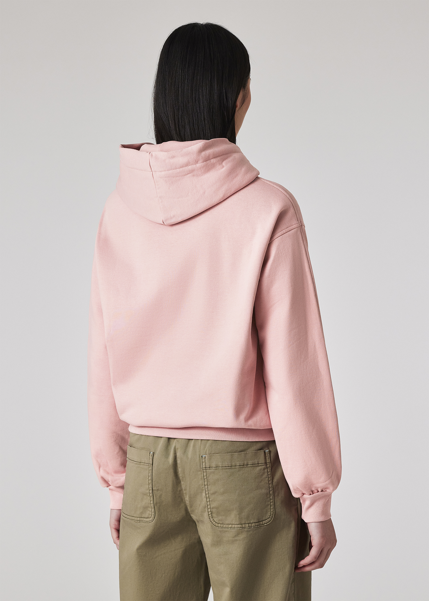 Women's Pale Pink Cotton Zebra Logo Hoodie