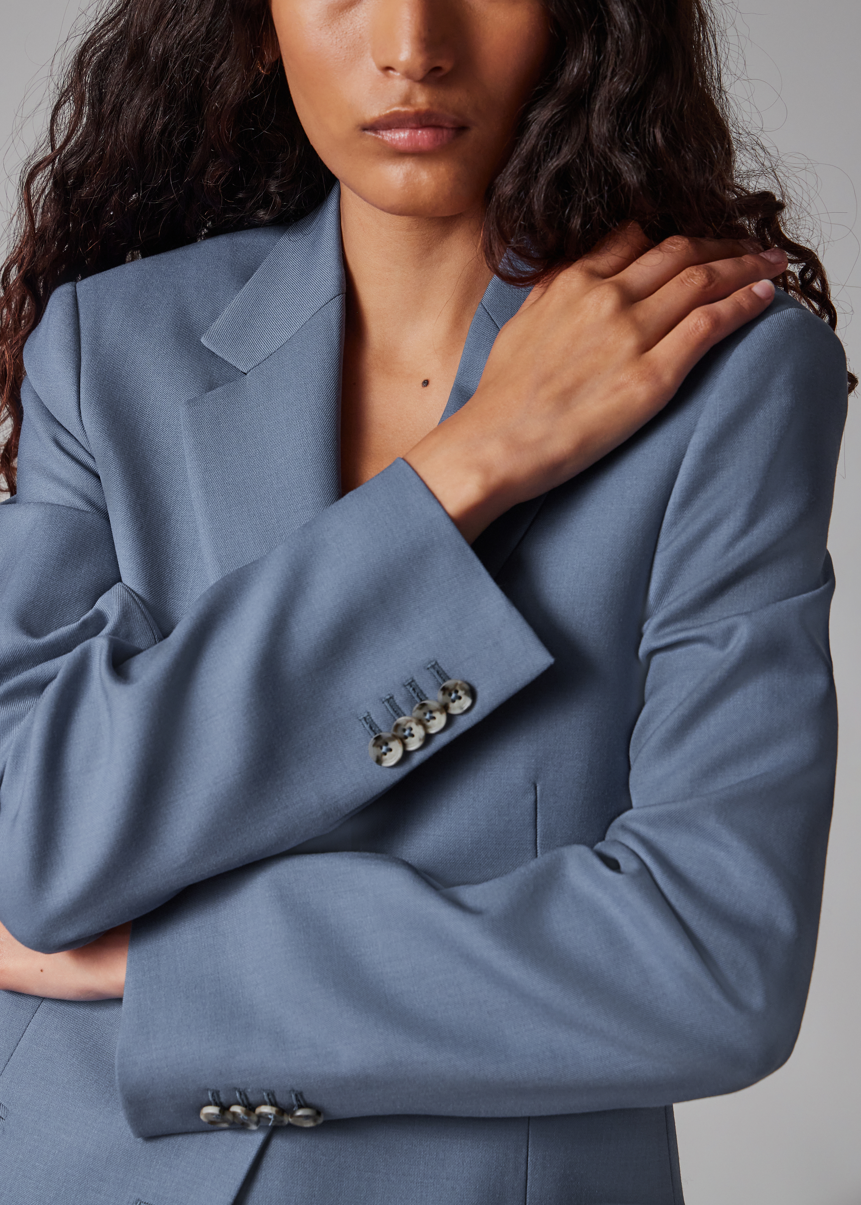 ジャケット PAUL SMITH Women Jackets W1R 314T M01427 41A Blue Women's Navy Cotton Trapeze Jacket with Cobalt Collar