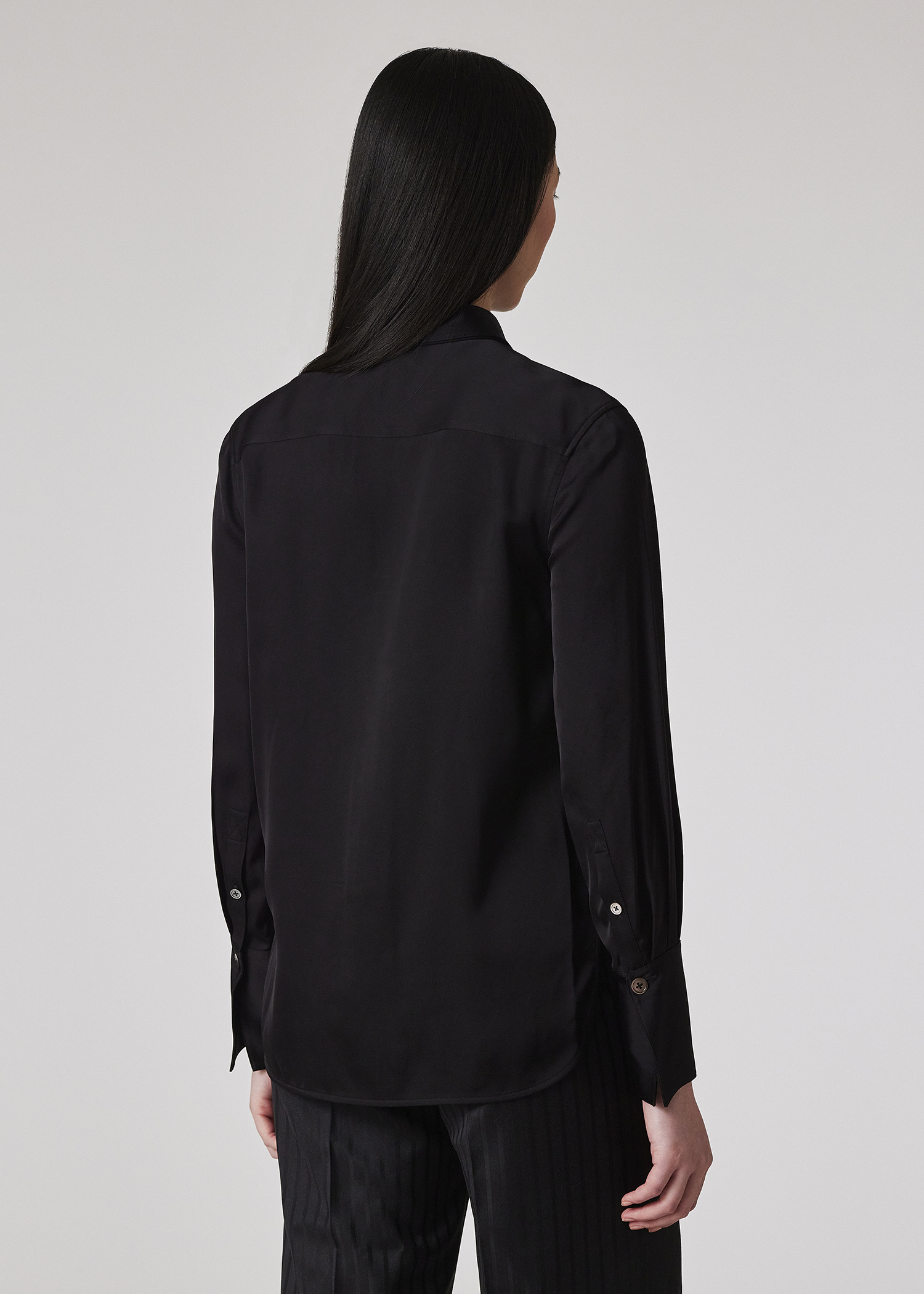 Paul Smith women 黒 長袖シャツ Women's Black PS 'Happy' Gradient T-Shirt
