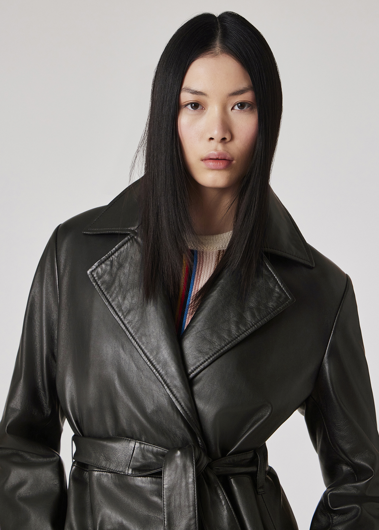 leather trench coat ladies