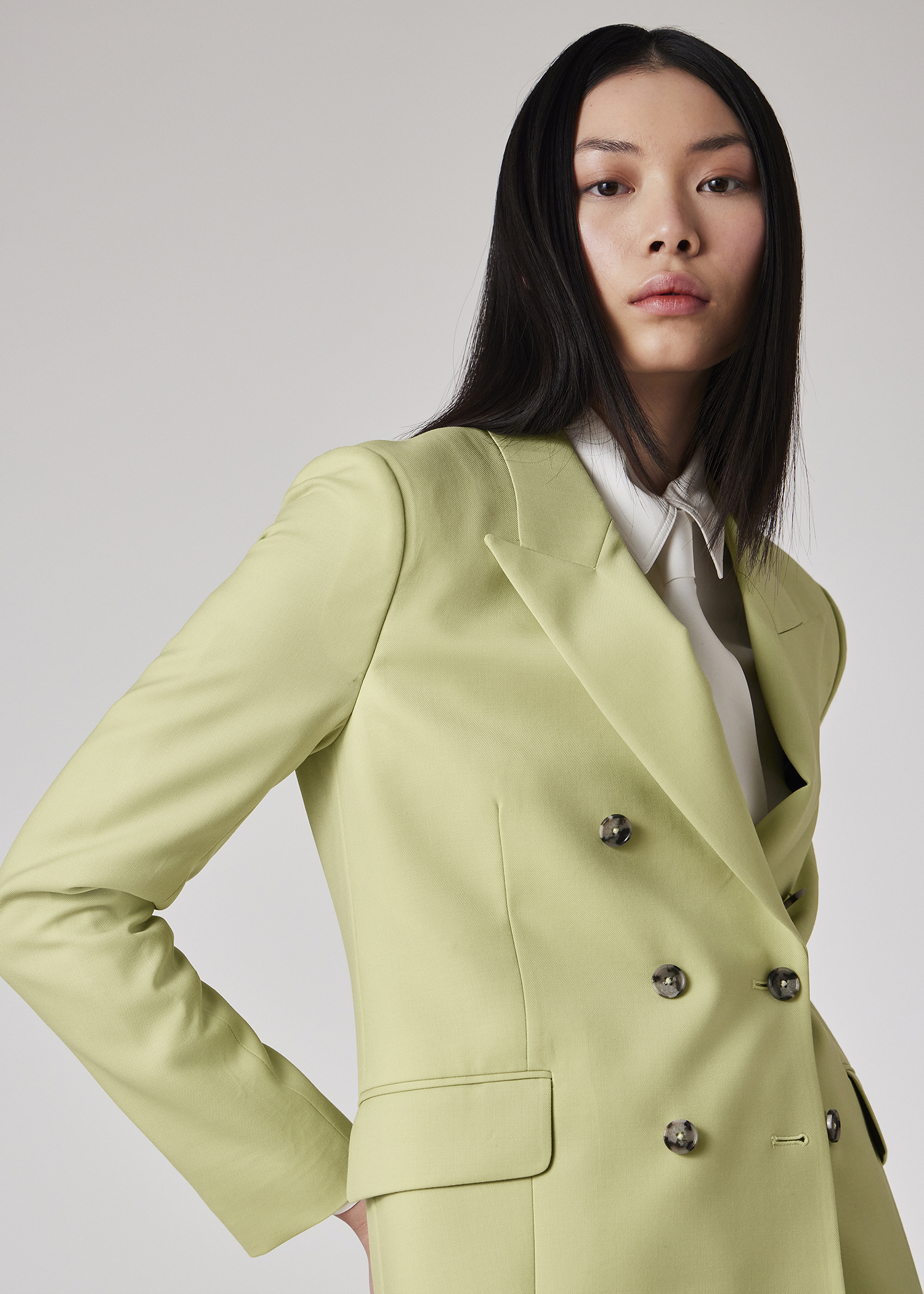 Women's A Suit To Travel In - Pistachio Wool Double Breasted