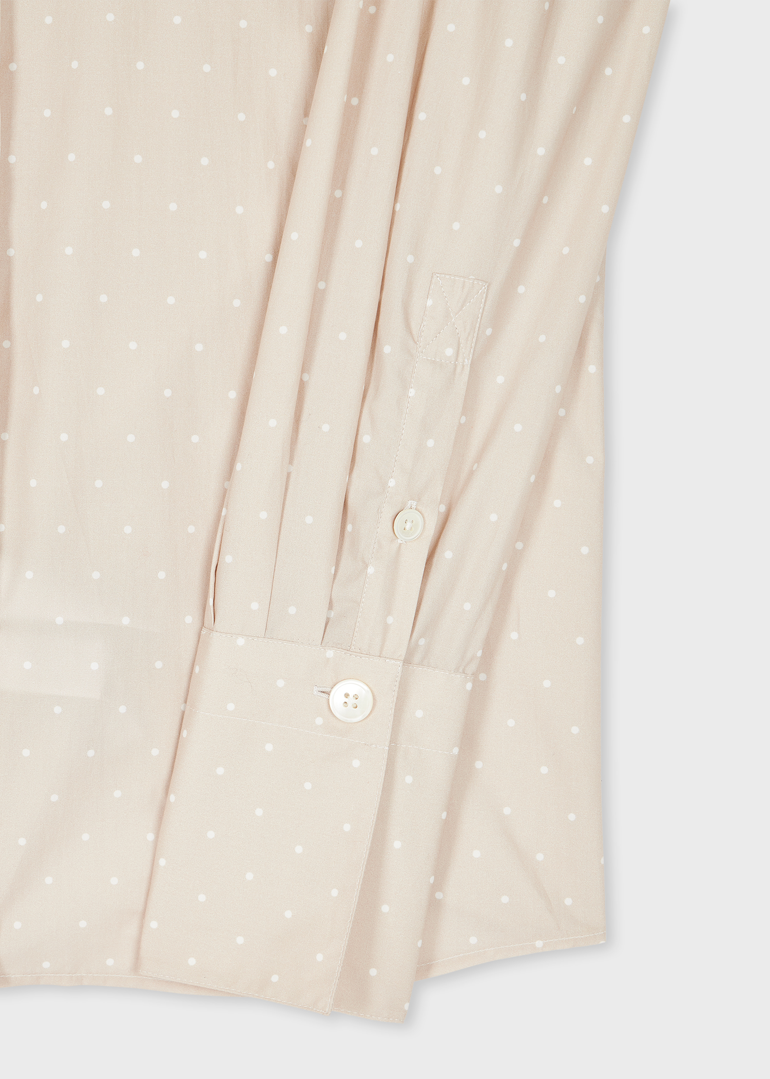 Women's Sand Polka Dot Cotton Poplin Relaxed-Fit Shirt