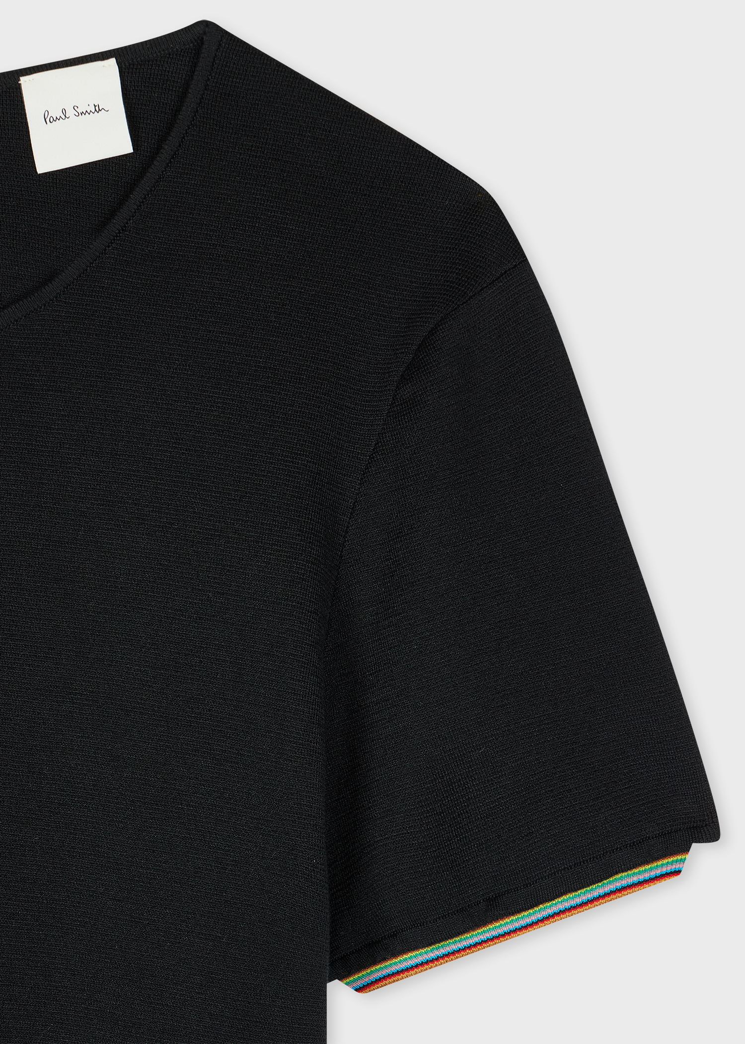Women's Black Knitted 'Signature Stripe' Sleeve Dress