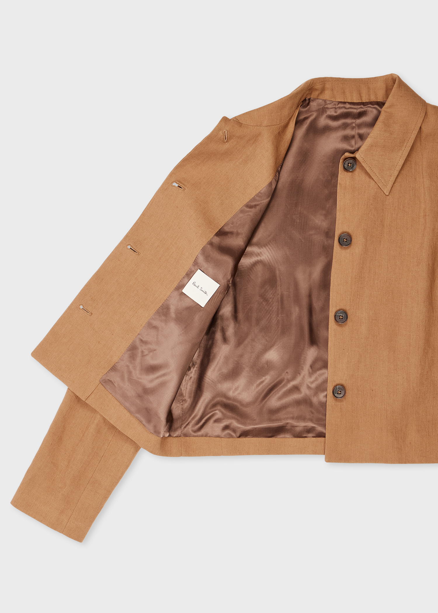 Women's Tan Paisley Linen Jacket