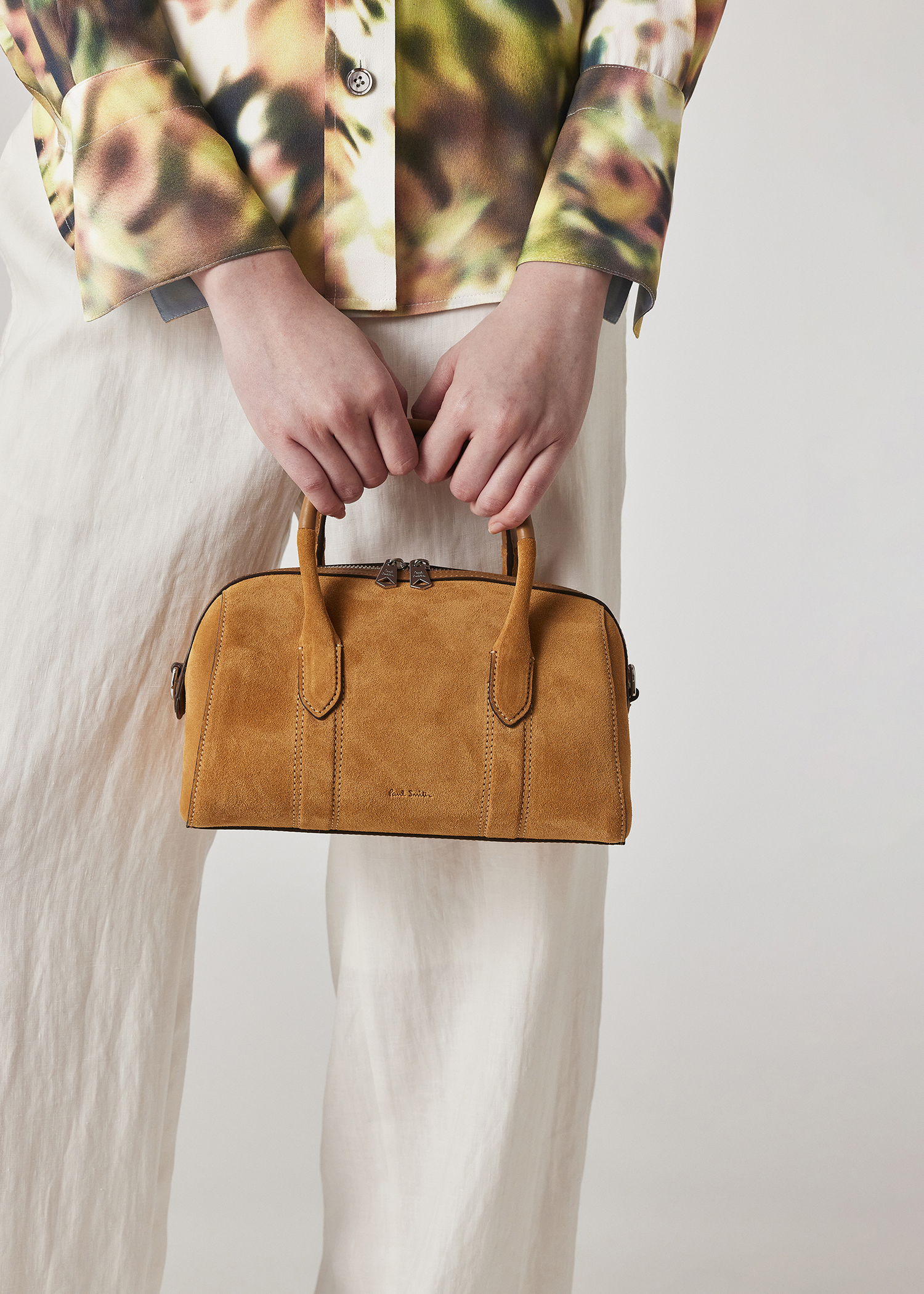 Women's Small Tan Suede 'Boston' Bag