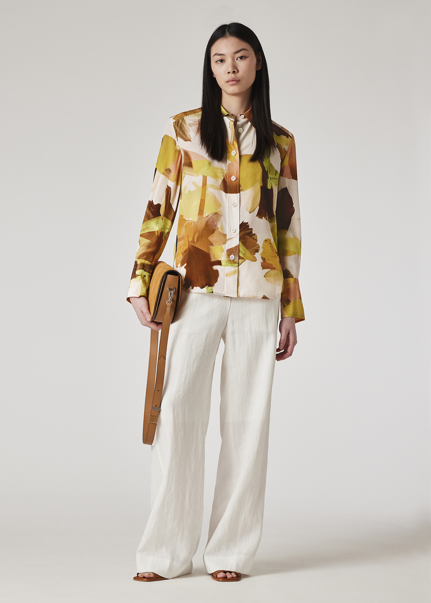 パンツ PAUL SMITH Woman Pants Orange W1R264TP00108 17 PS Paul Smith Women's Coral Wool Cropped Pleated Trousers