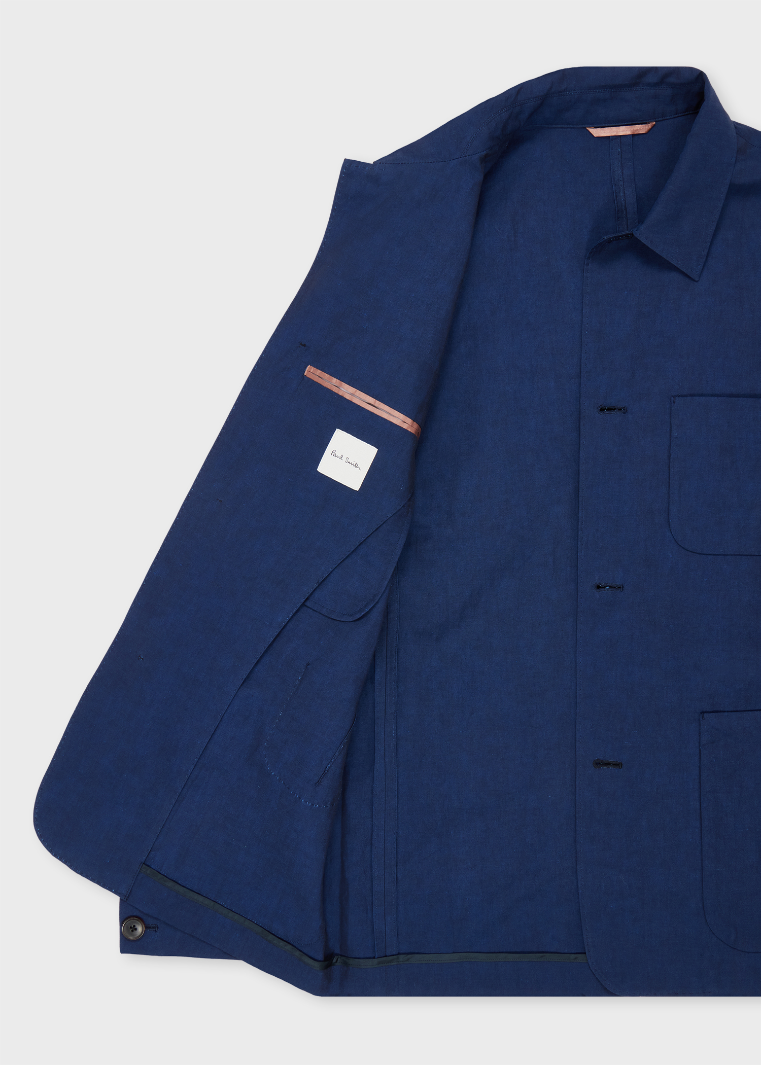 Men's Indigo Cotton-Linen Work Jacket