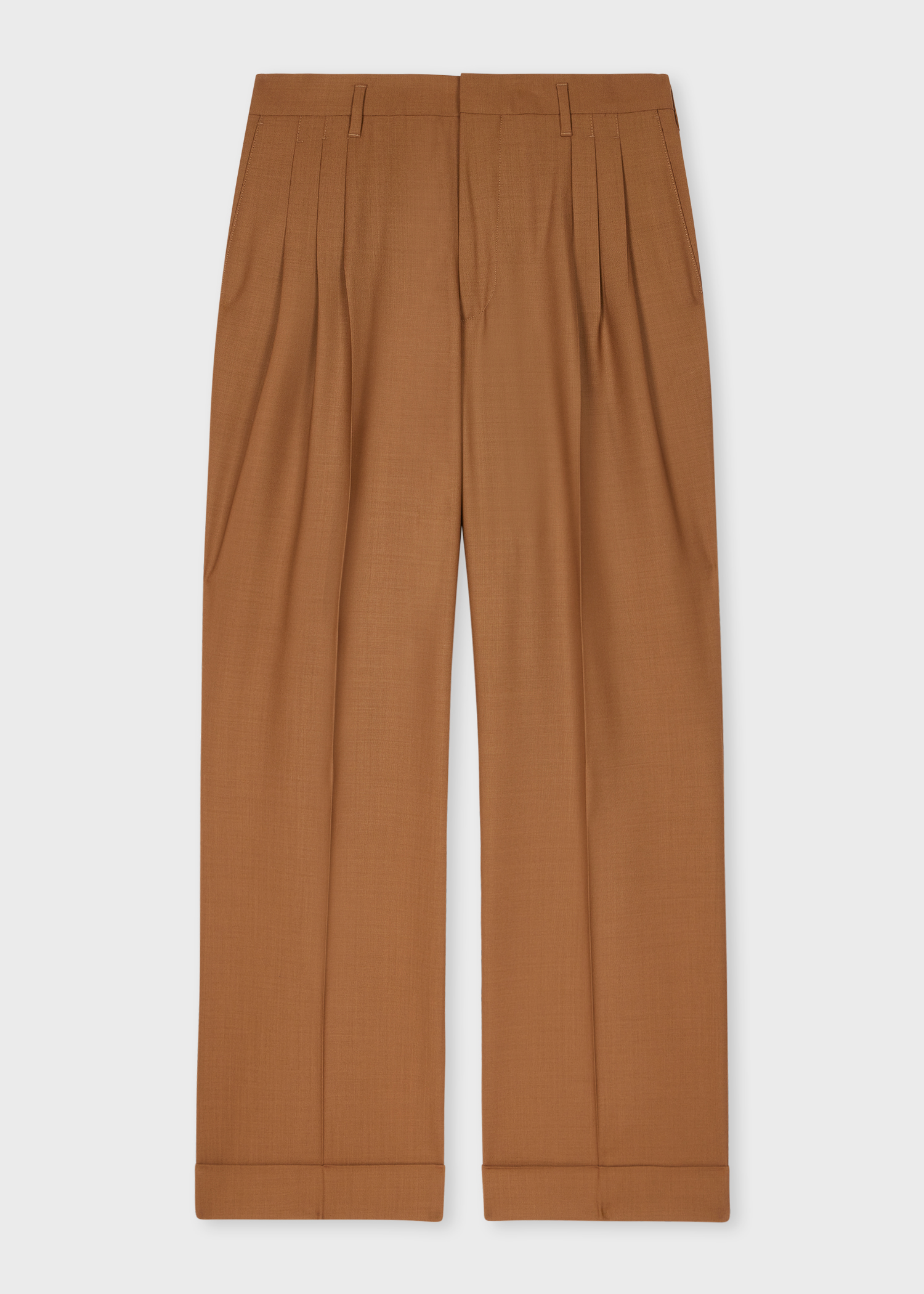Men Brown Twill Elasticated Waist Wide Leg Pants