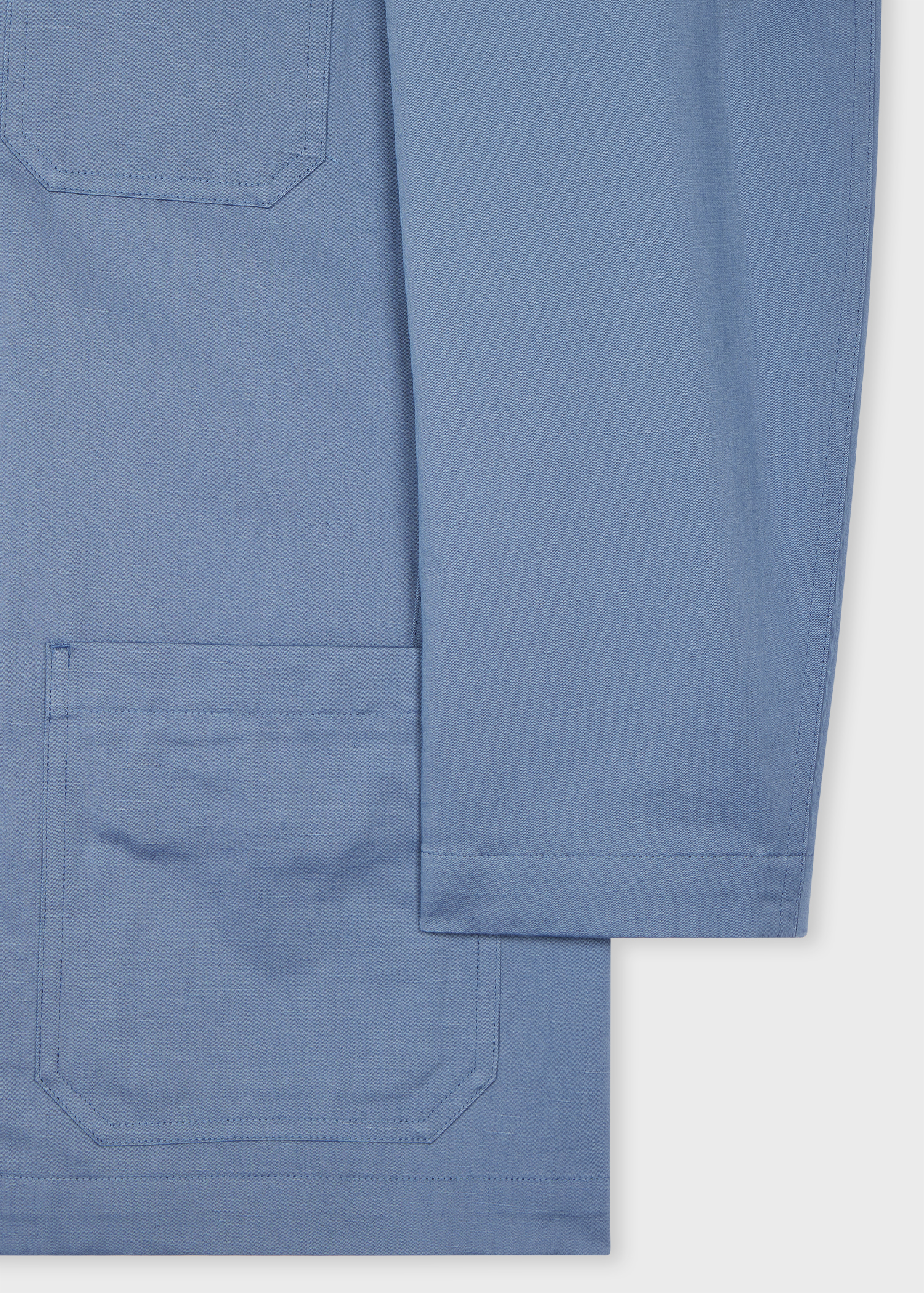 Light Blue Cotton-Linen Twill Work Jacket