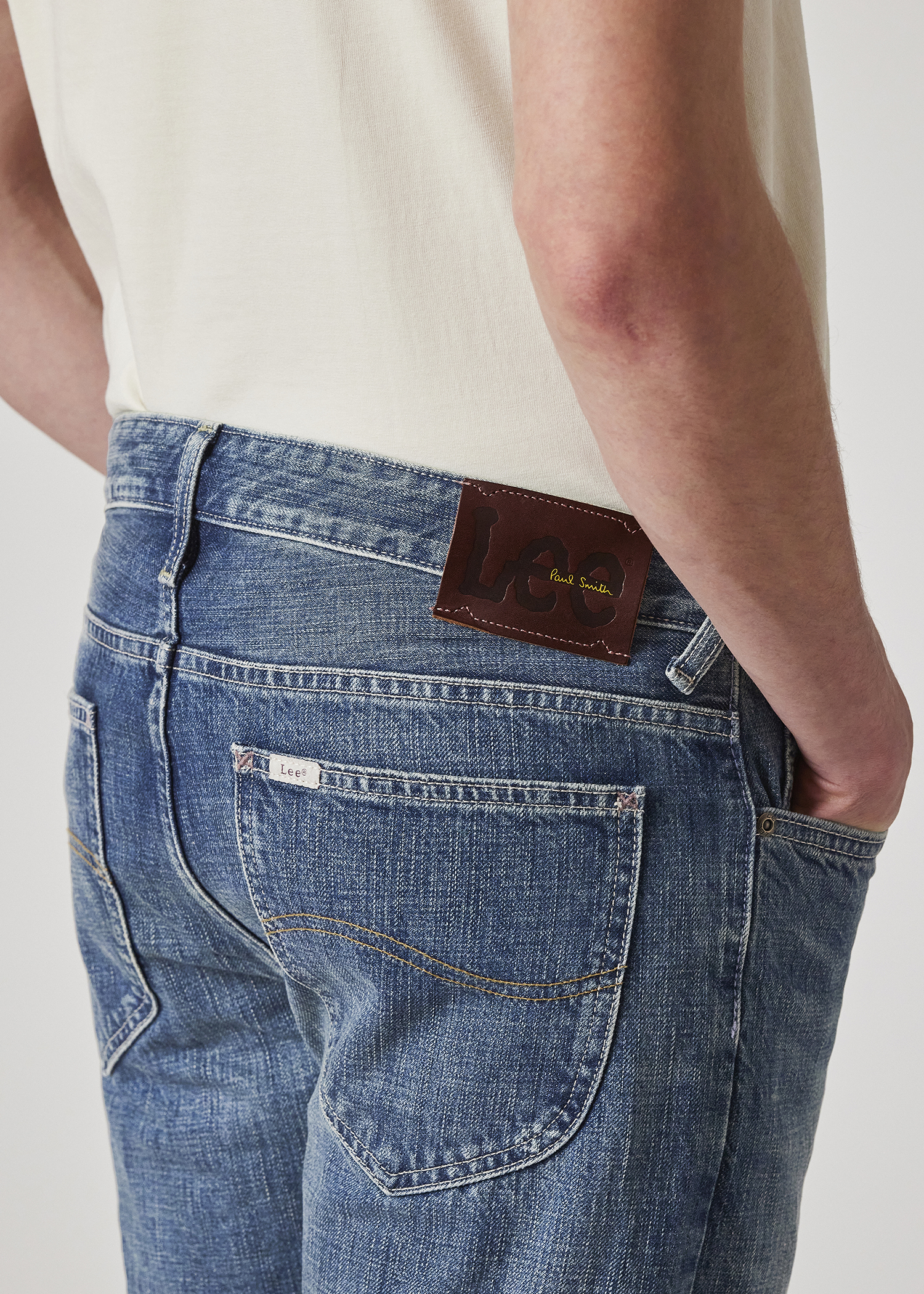 Men's Paul Smith + Lee® Mid Antique-Wash Selvedge 101 Rider Jeans