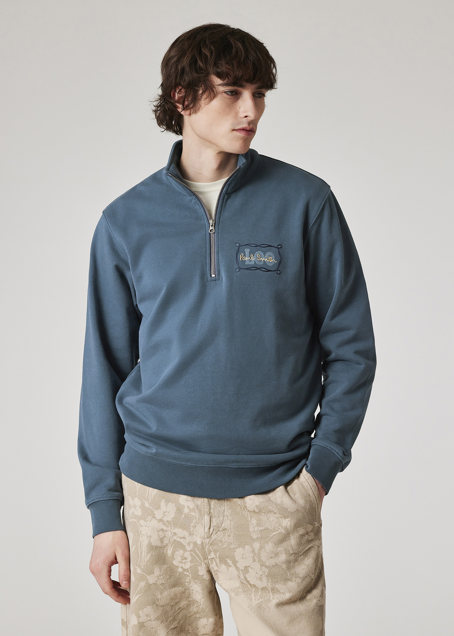Paul Smith + Lee® Dark Blue Quarter Zip Sweatshirt
