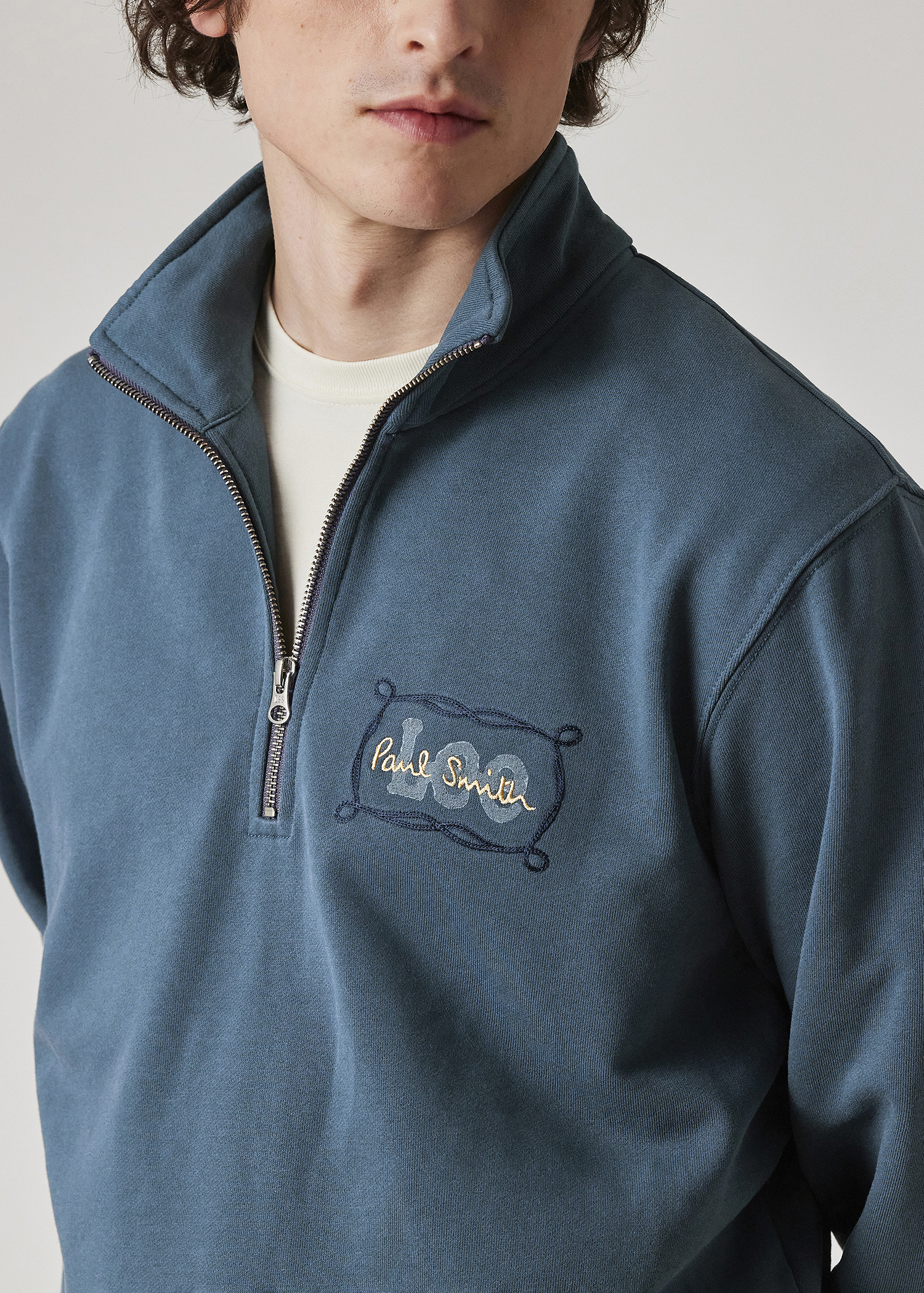 Paul Smith + Lee® Dark Blue Quarter Zip Sweatshirt