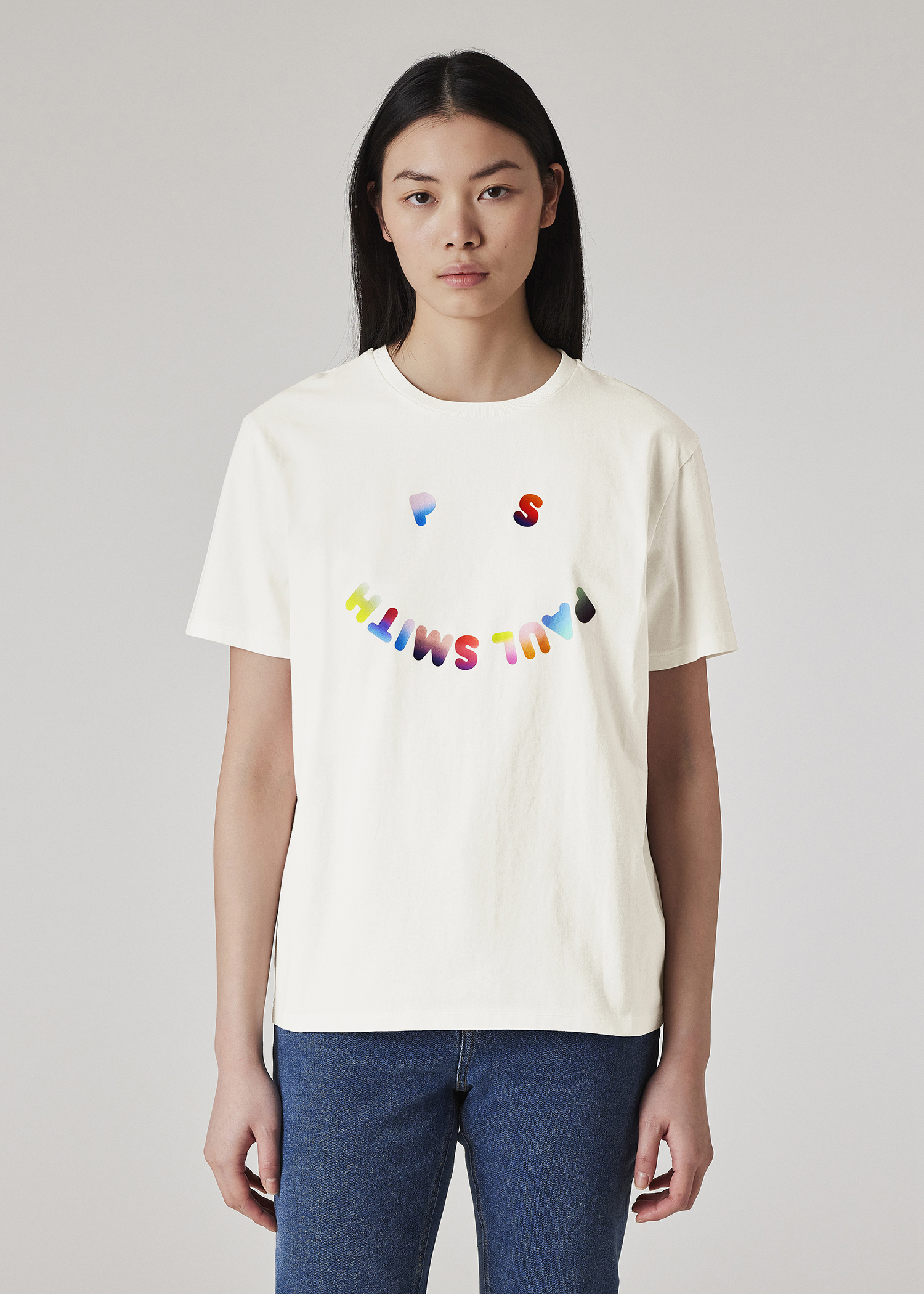 Women's Black PS 'Happy' Gradient T-Shirt