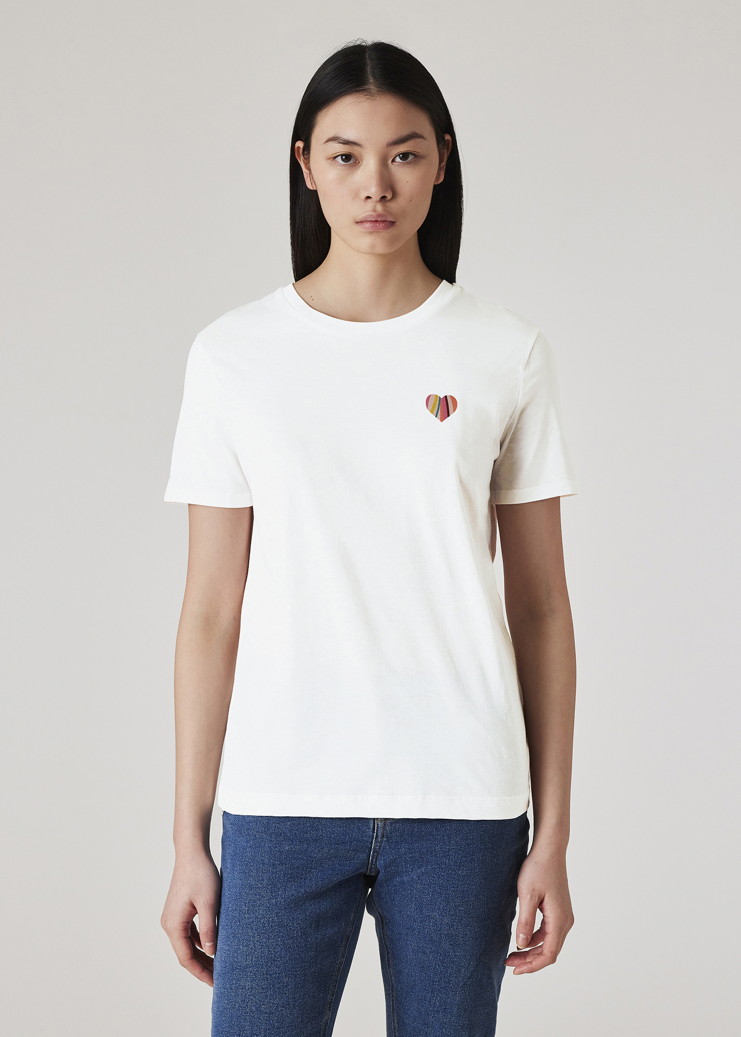 T-shirt blanc à smiley rose (6)
