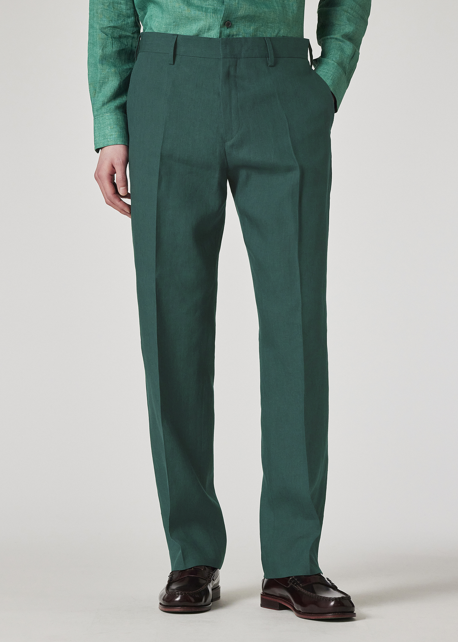 GLADIOLUS Linen Trousers - Green
