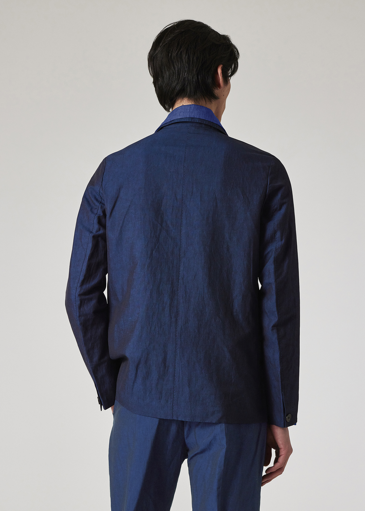Men's Indigo Cotton-Linen Work Jacket