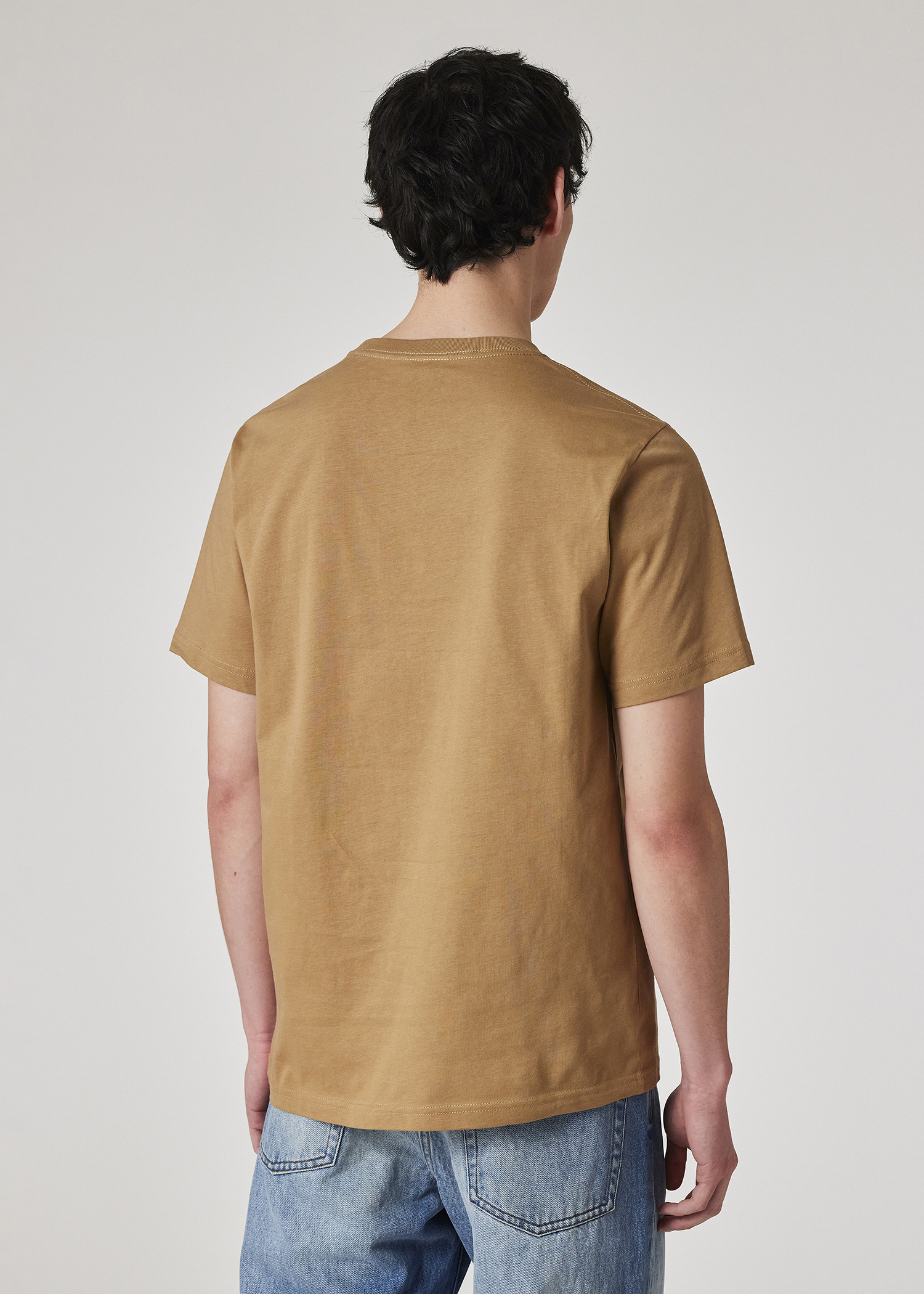 Men's Toffee Brown Organic Cotton Zebra Logo T-Shirt