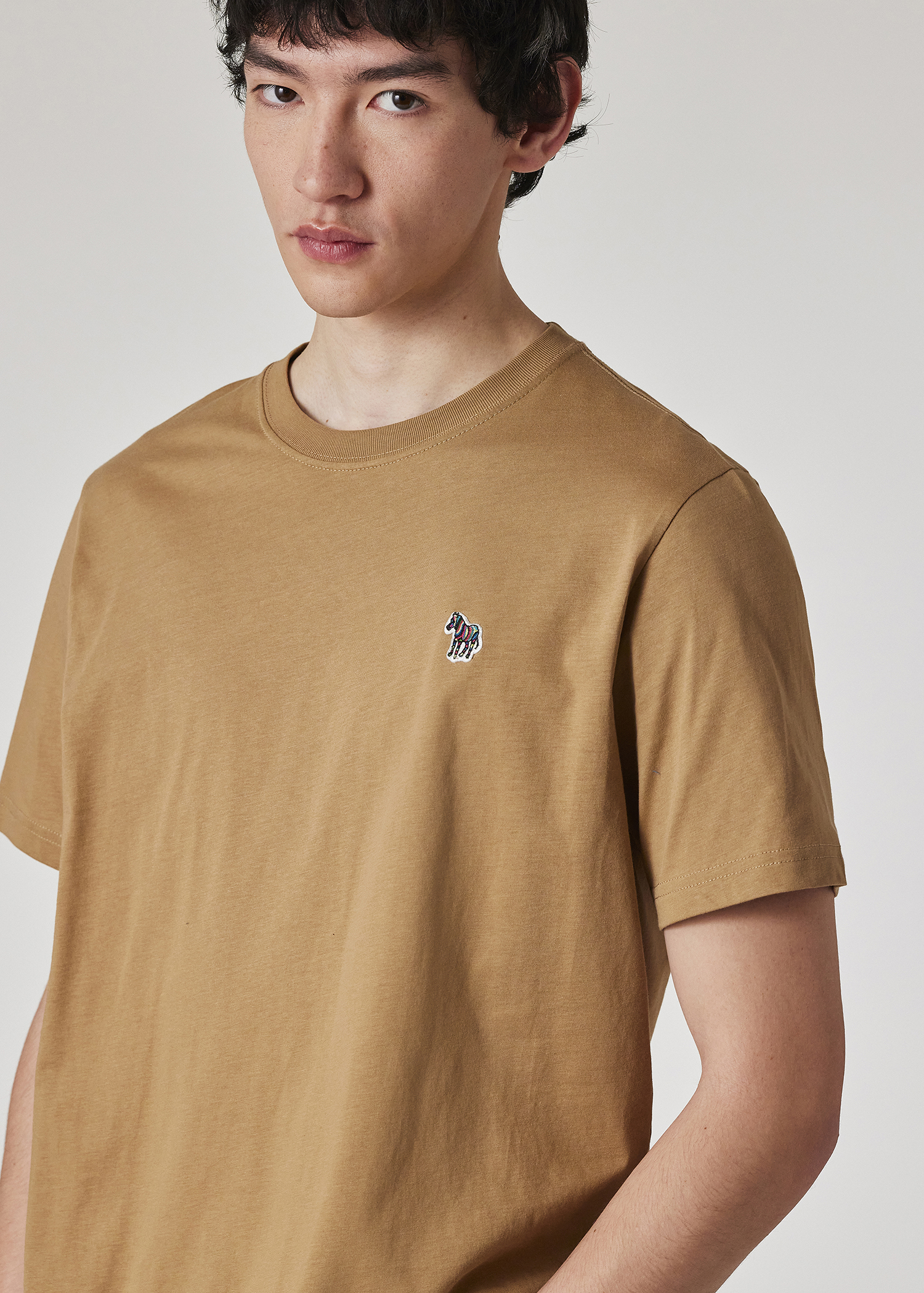 Paul Smith｜ (M2R 011RZ P20064 64B) Men's Yellow Ochre Organic Cotton Zebra Logo T-Shirt