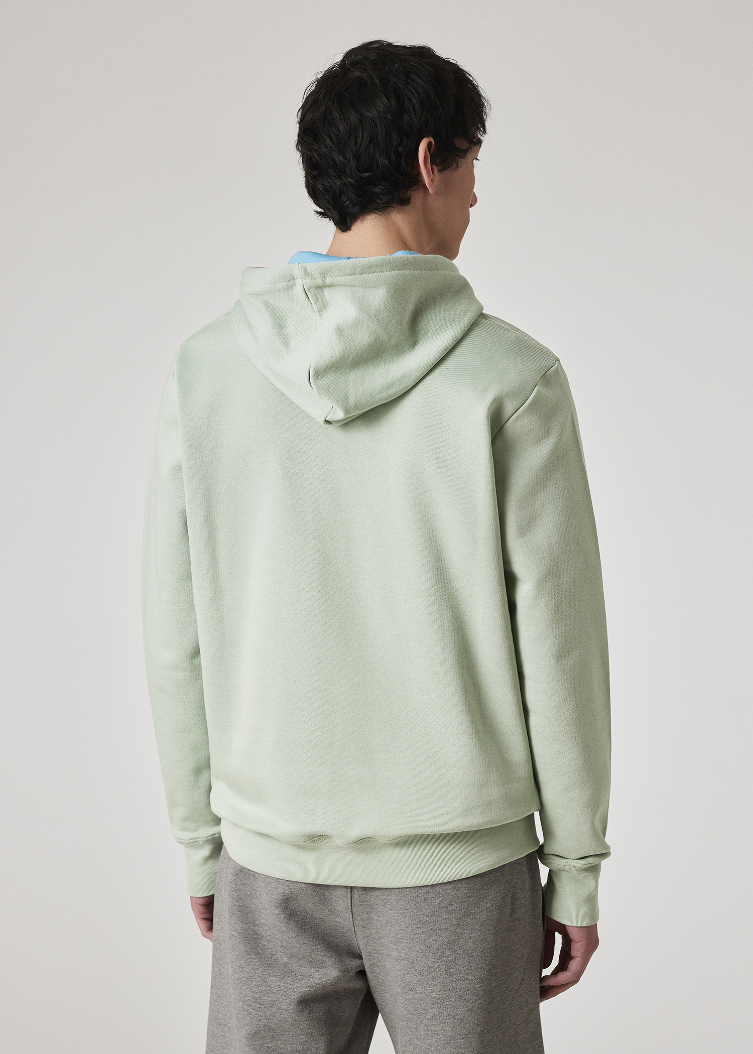 Men's Sage Green Zebra Logo Organic Cotton Hoodie