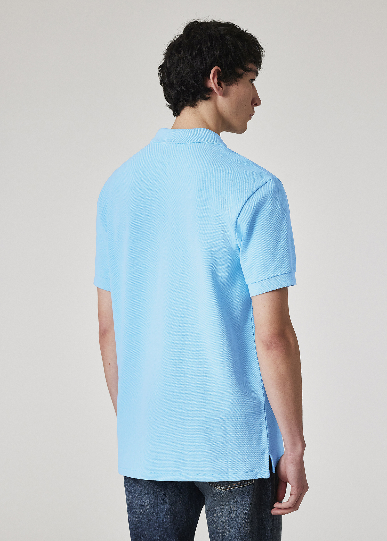 Men's Bright Blue Zebra Logo Polo Shirt