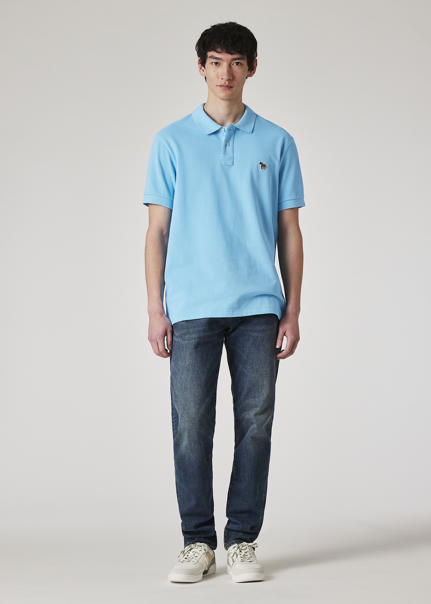 Tシャツ・カットソー Paul Smith FW25 ZIP POLO. (M1R 487Y L00089 28B) Paul Smith Half Zip Polo T Shirt Grey | Mainline Menswear
