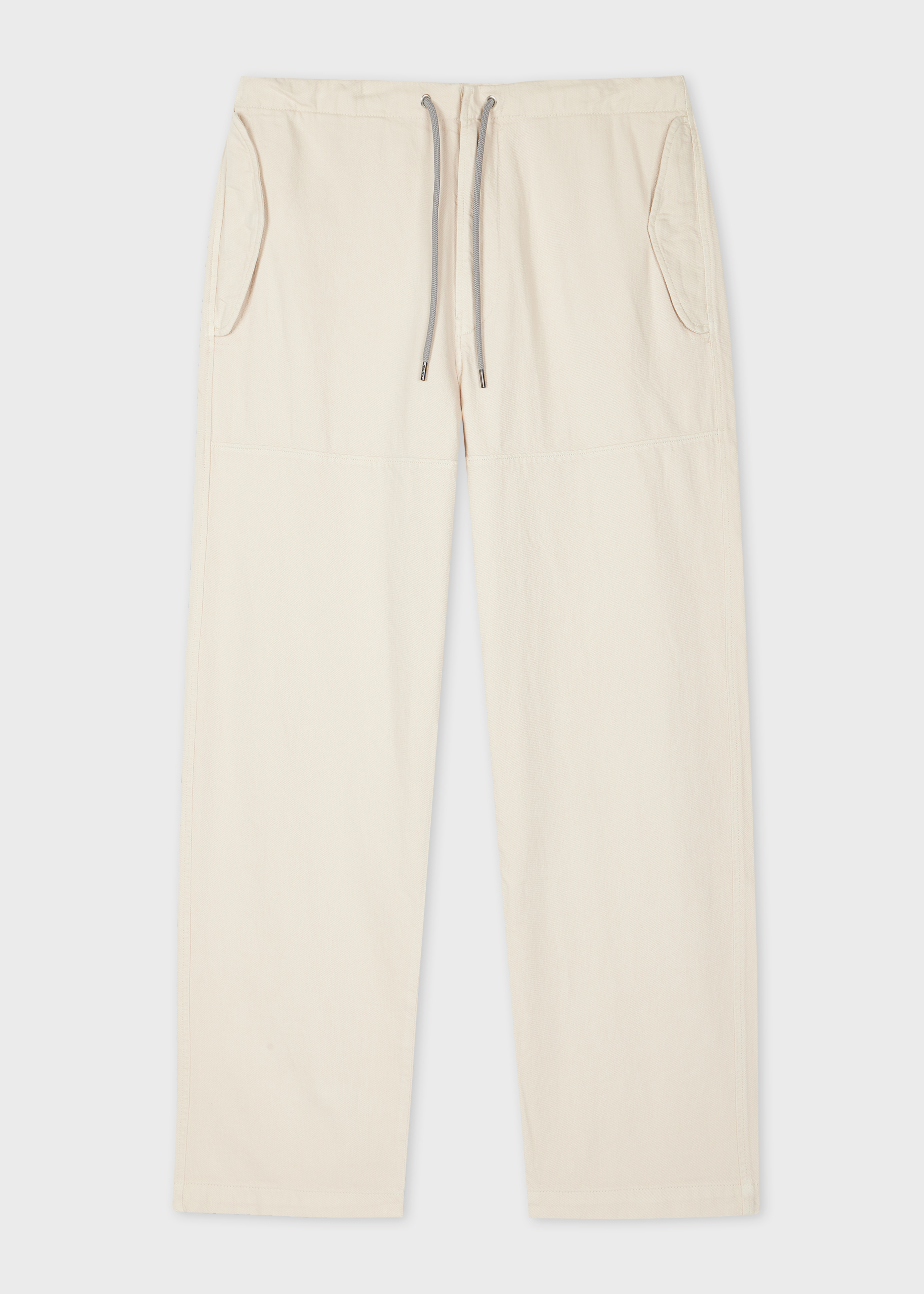 Relaxed-Fit Ecru Cotton-Linen Trousers