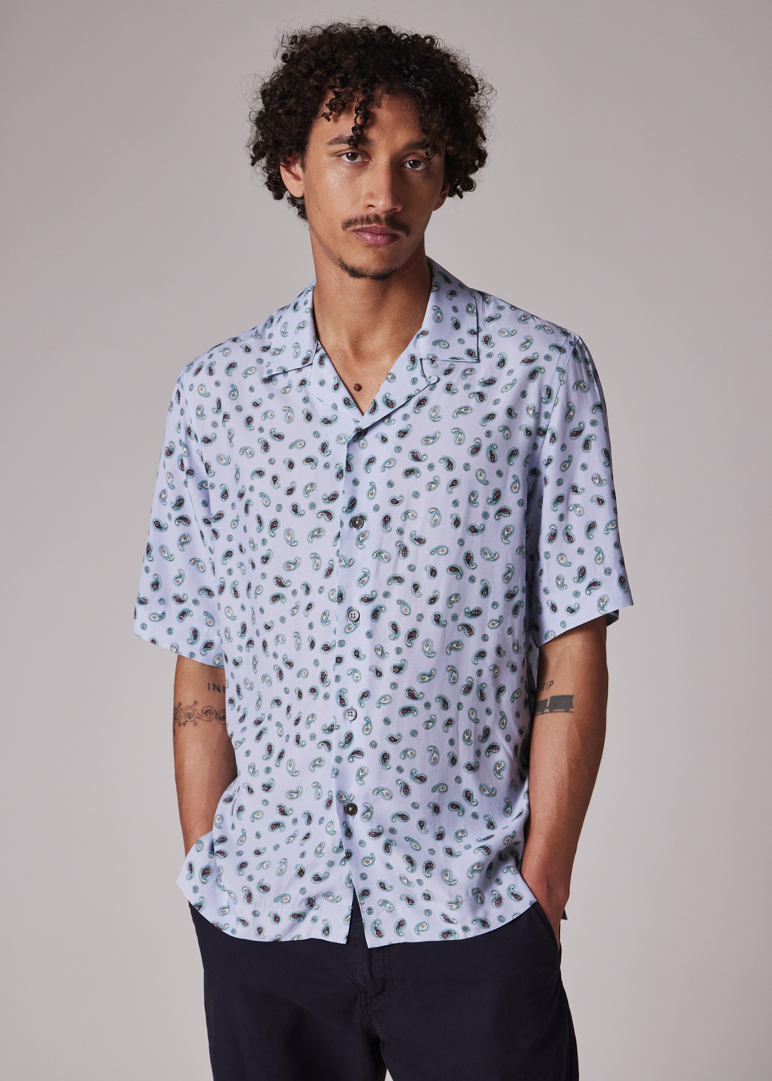 Sweetlime By AS Sky Blue Short Sleeves Cotton Shirt with a Koala Logo. main image 0