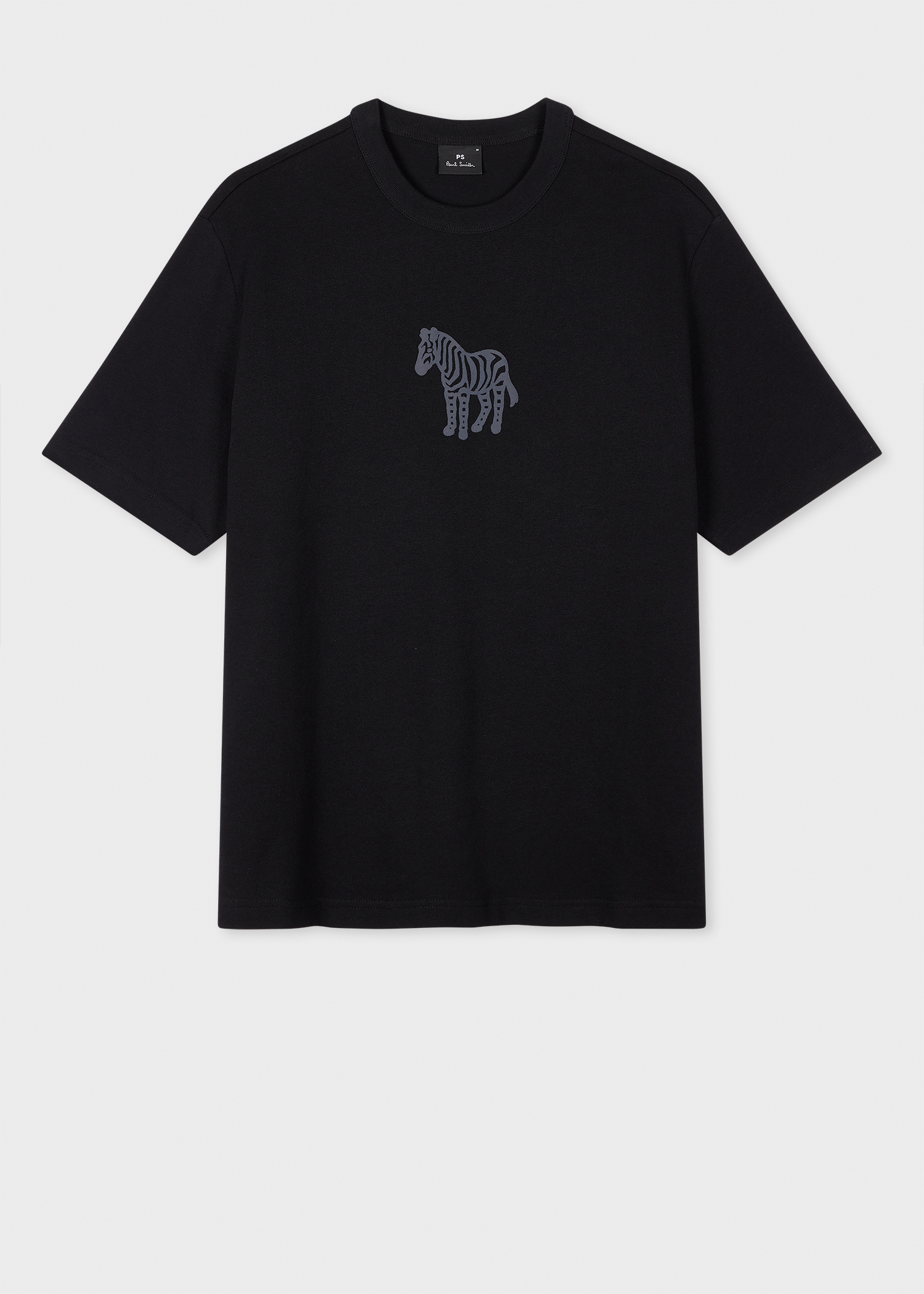 Men's Black Zebra Logo Print T-Shirt
